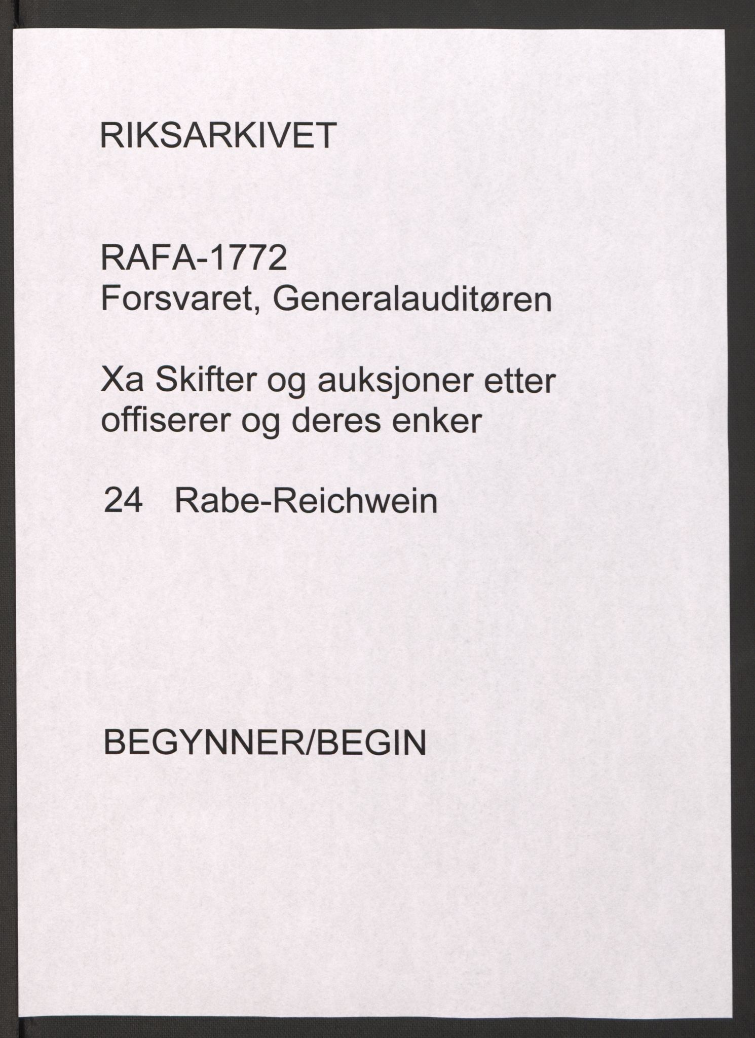 Forsvaret, Generalauditøren, AV/RA-RAFA-1772/F/Fj/Fja/L0024: --, 1751-1814, p. 1