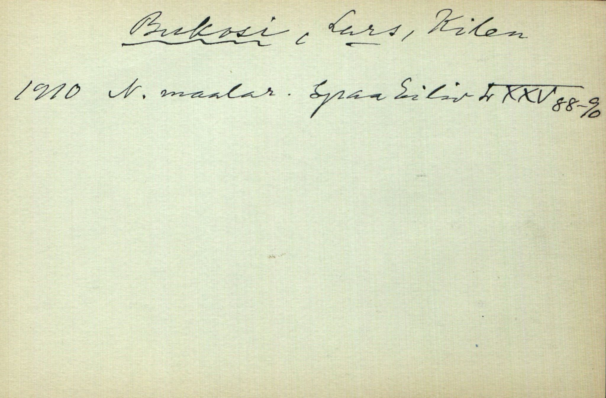Rikard Berge, TEMU/TGM-A-1003/I/L0002: Personregister- B, 1910-1950