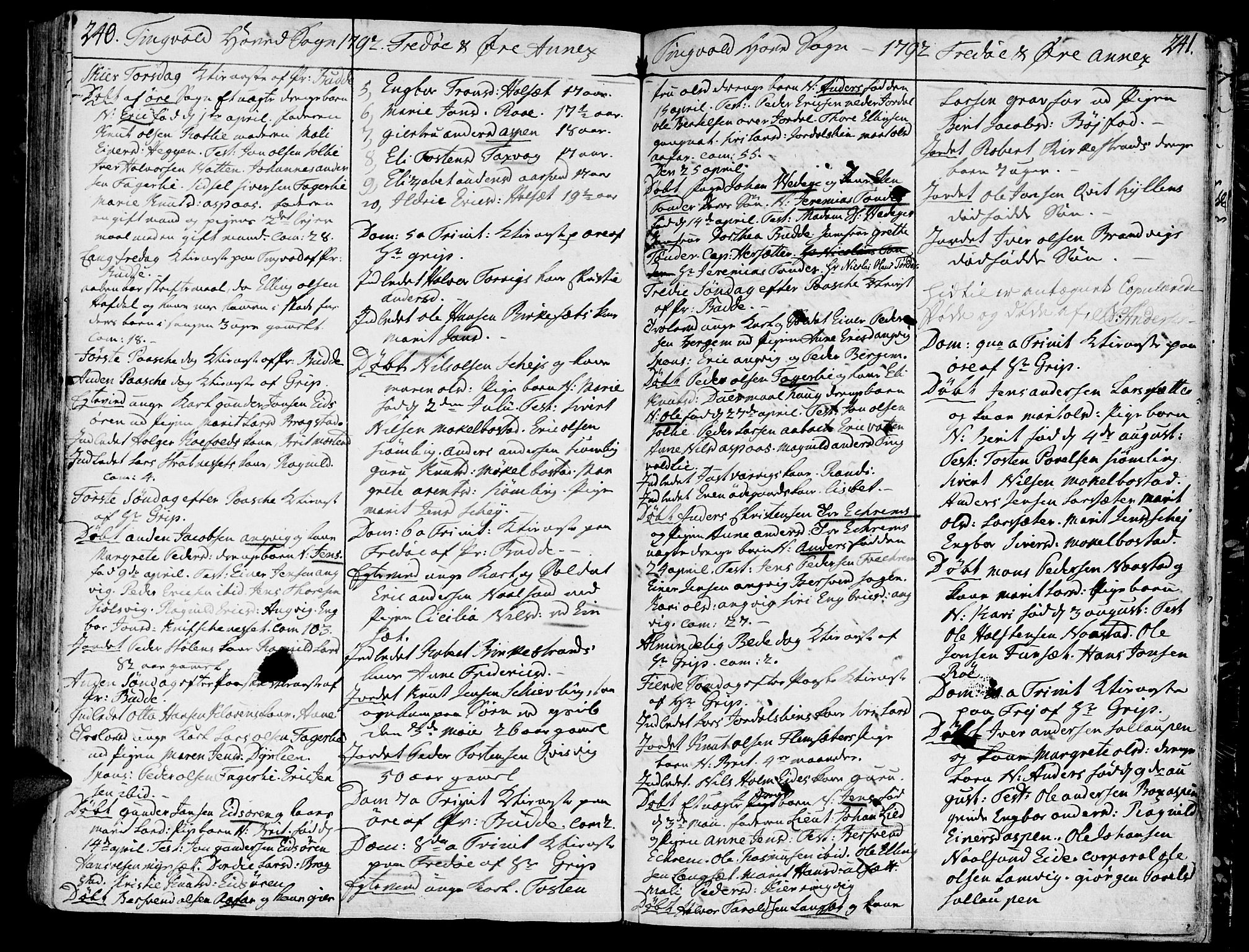 Ministerialprotokoller, klokkerbøker og fødselsregistre - Møre og Romsdal, SAT/A-1454/586/L0980: Parish register (official) no. 586A06, 1776-1794, p. 240-241