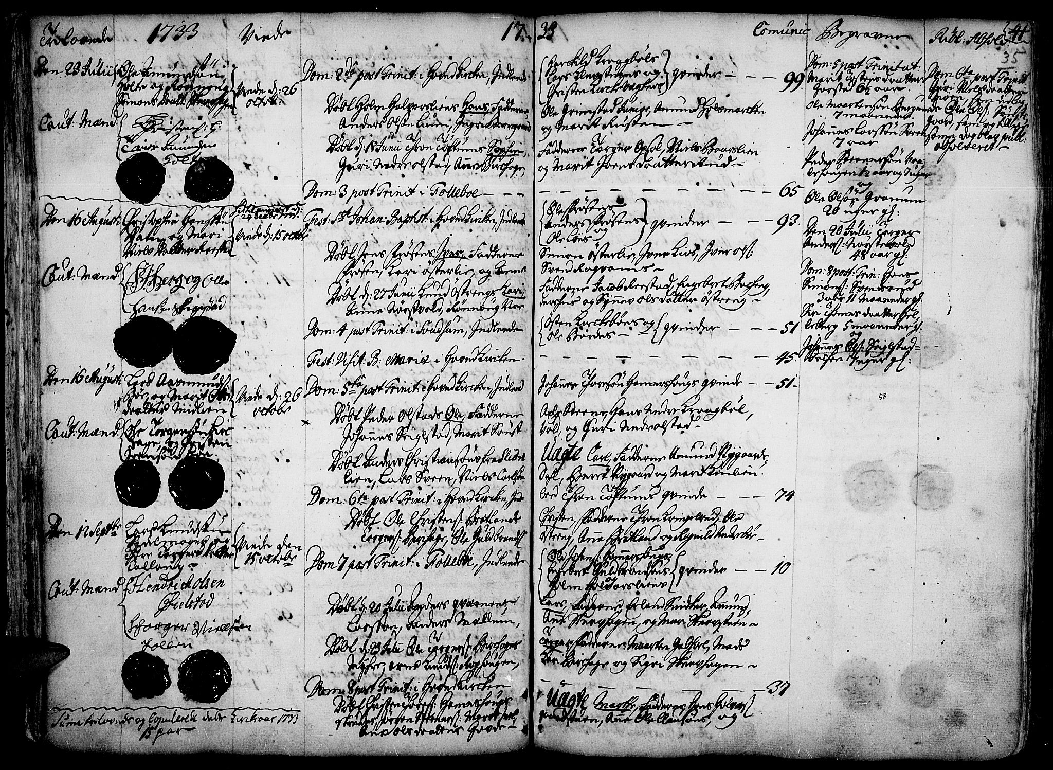 Gausdal prestekontor, AV/SAH-PREST-090/H/Ha/Haa/L0002: Parish register (official) no. 2, 1729-1757, p. 35