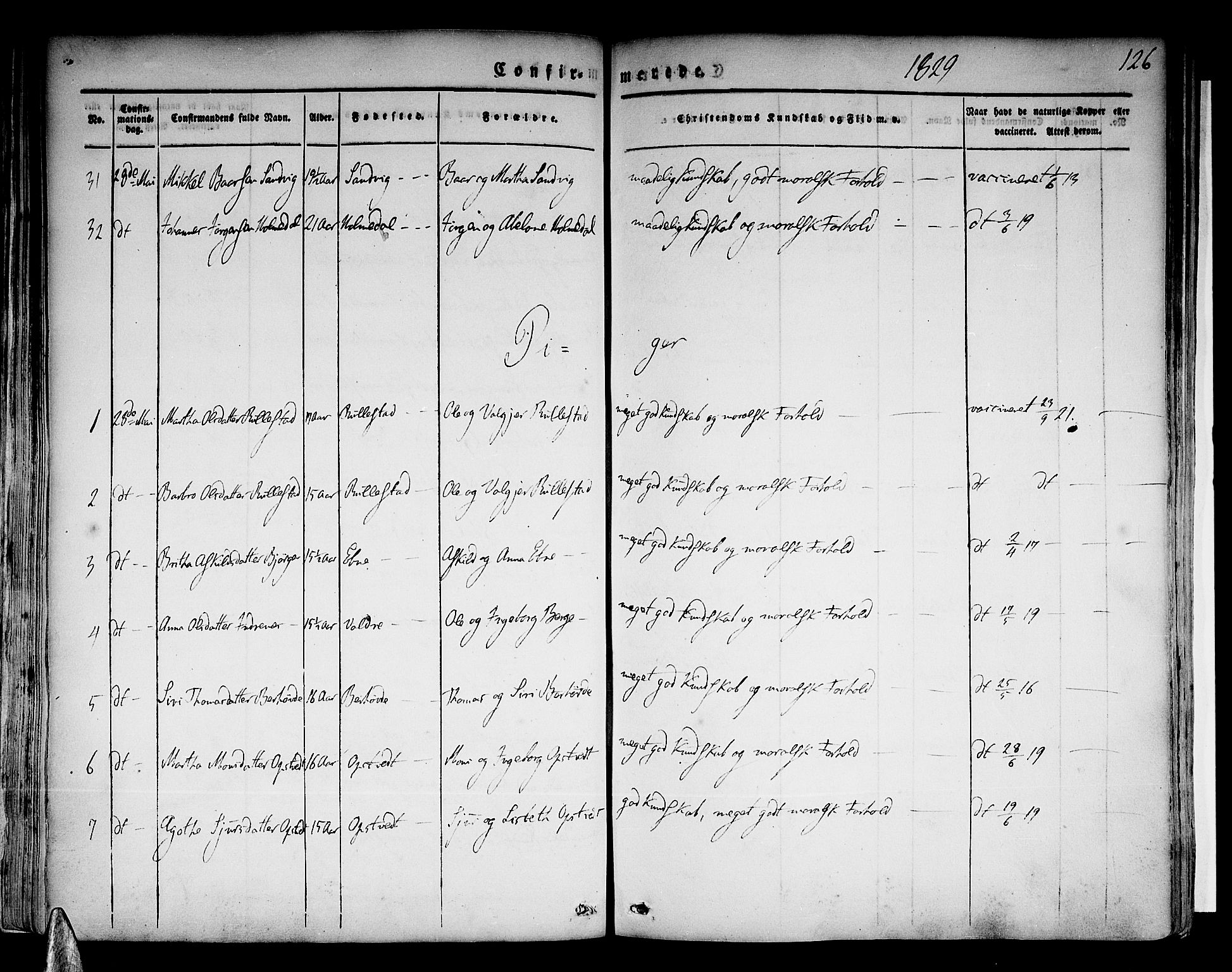 Skånevik sokneprestembete, SAB/A-77801/H/Haa: Parish register (official) no. A 4, 1828-1848, p. 126