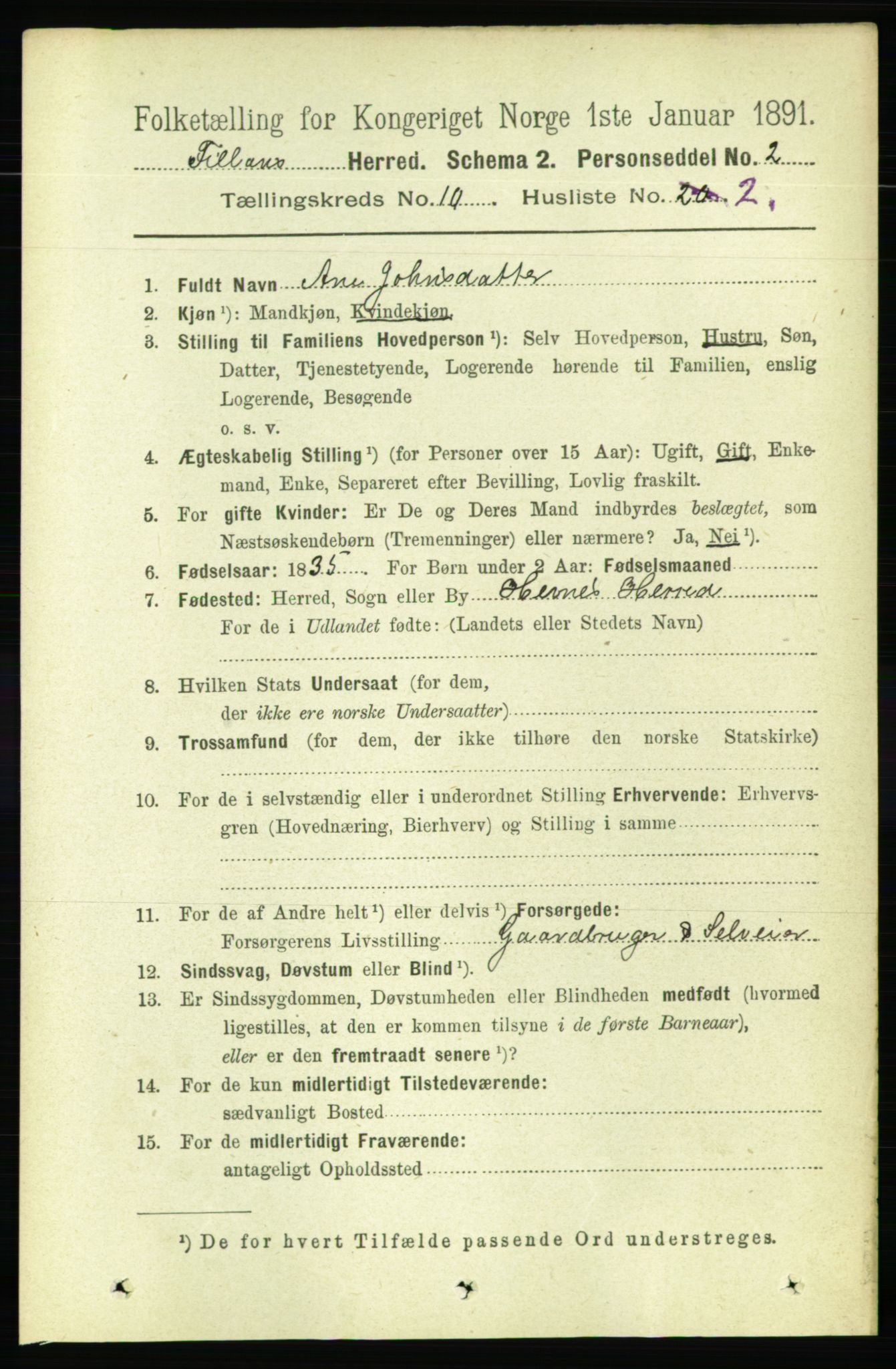 RA, 1891 census for 1616 Fillan, 1891, p. 2647