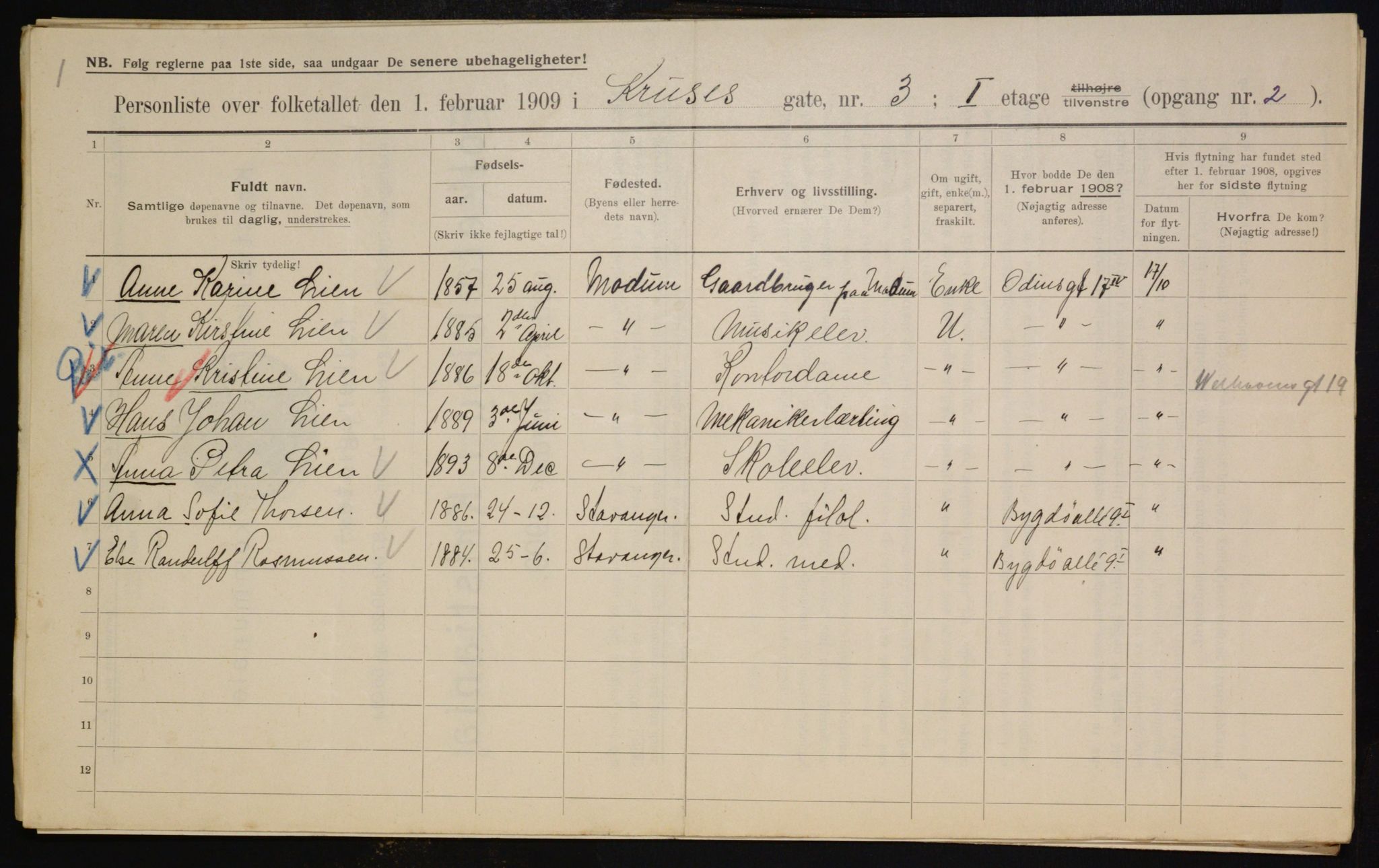 OBA, Municipal Census 1909 for Kristiania, 1909, p. 50406