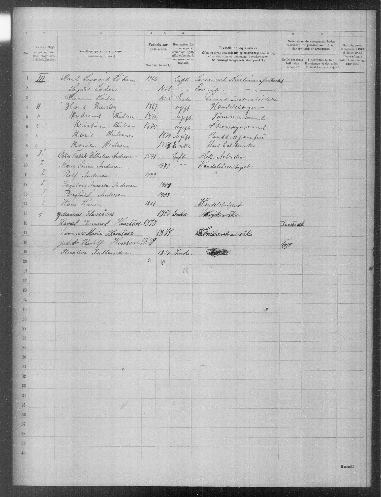 OBA, Municipal Census 1903 for Kristiania, 1903, p. 22096