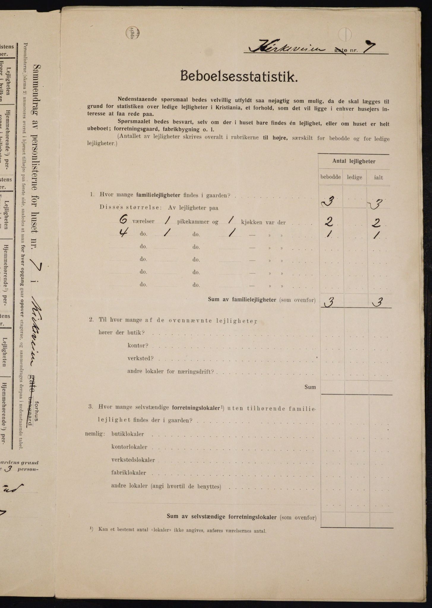 OBA, Municipal Census 1909 for Kristiania, 1909, p. 46455