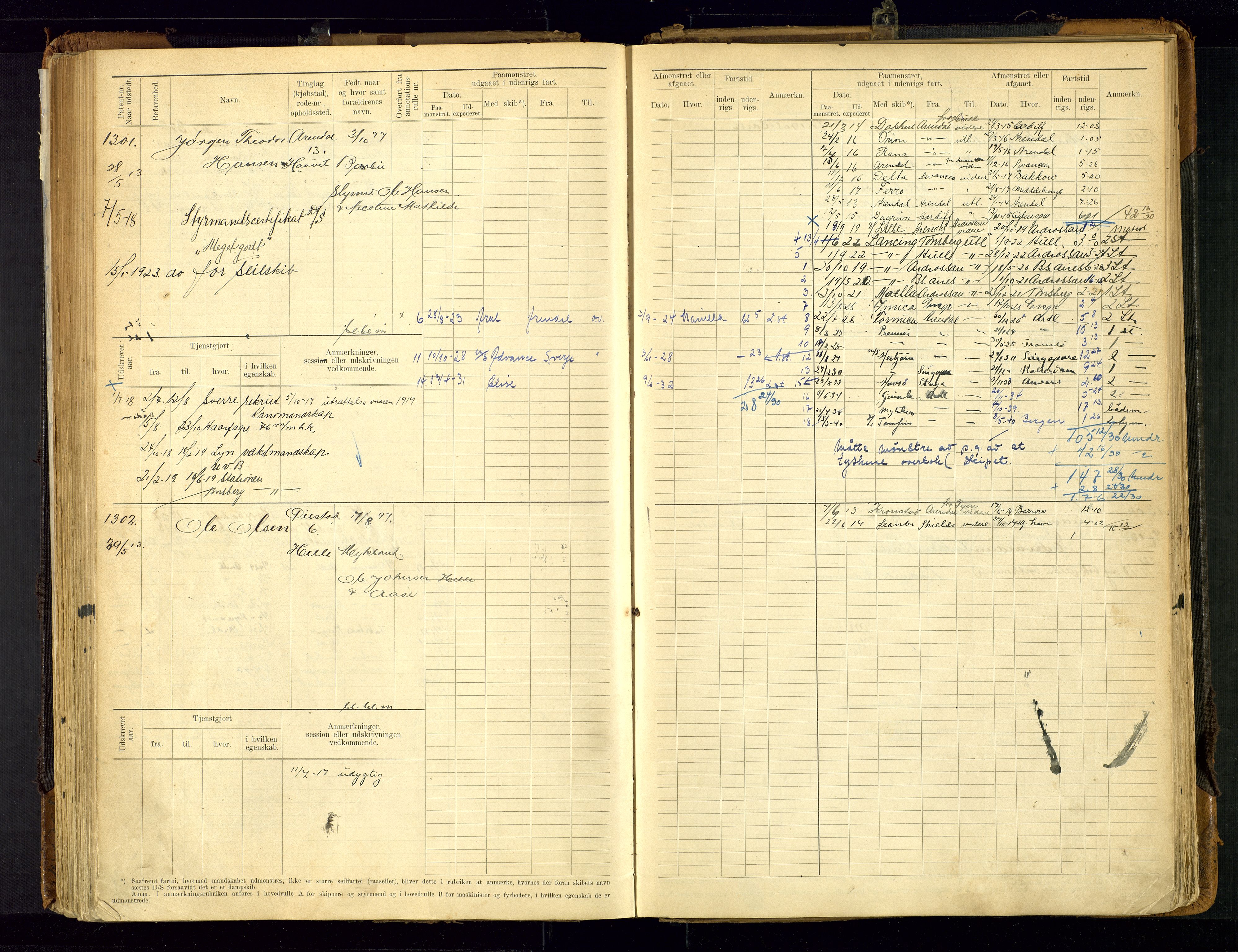 Arendal mønstringskrets, SAK/2031-0012/F/Fb/L0021: Hovedrulle A nr 969-1465, S-19, 1910-1914, p. 171