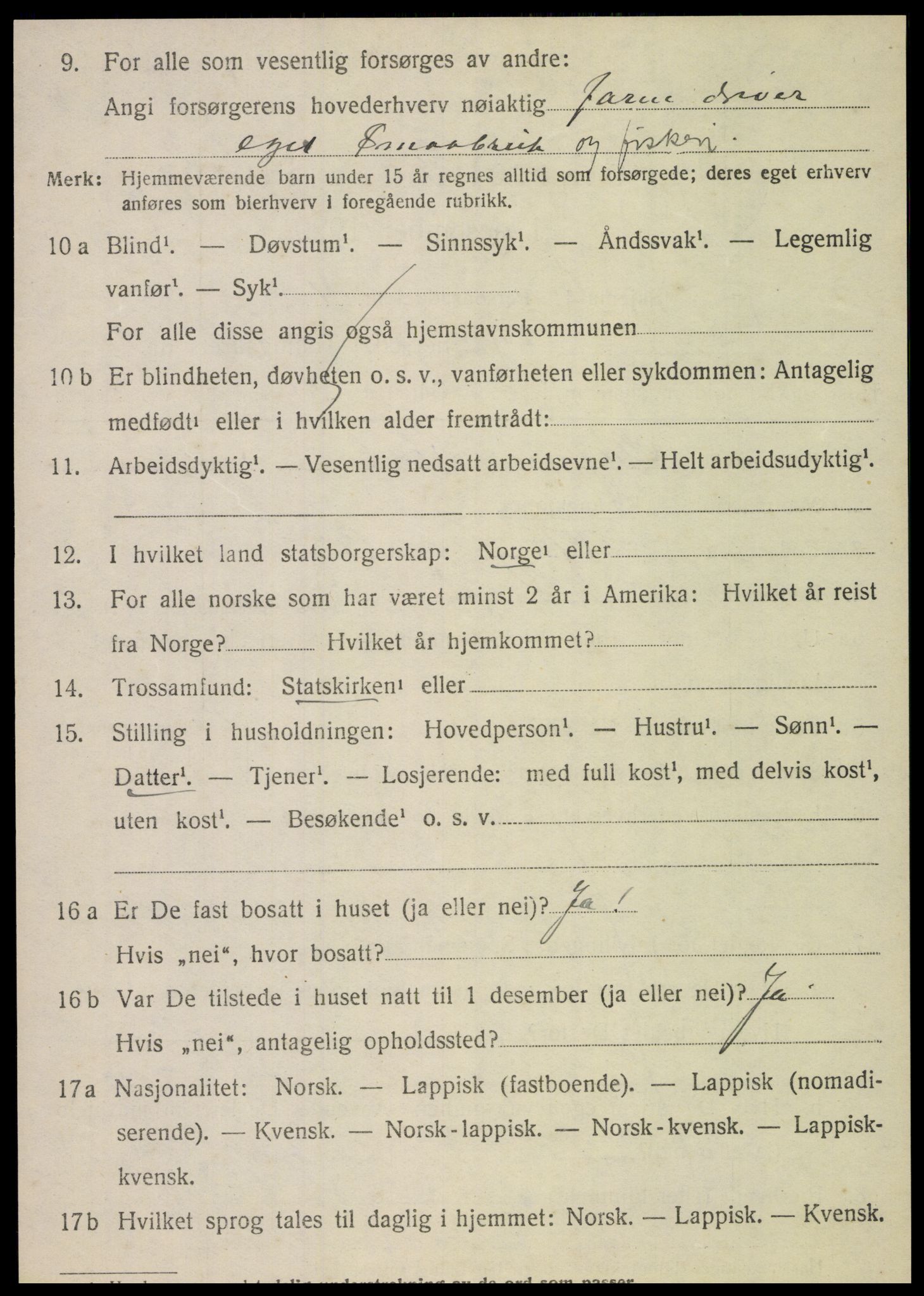 SAT, 1920 census for Vega, 1920, p. 5482