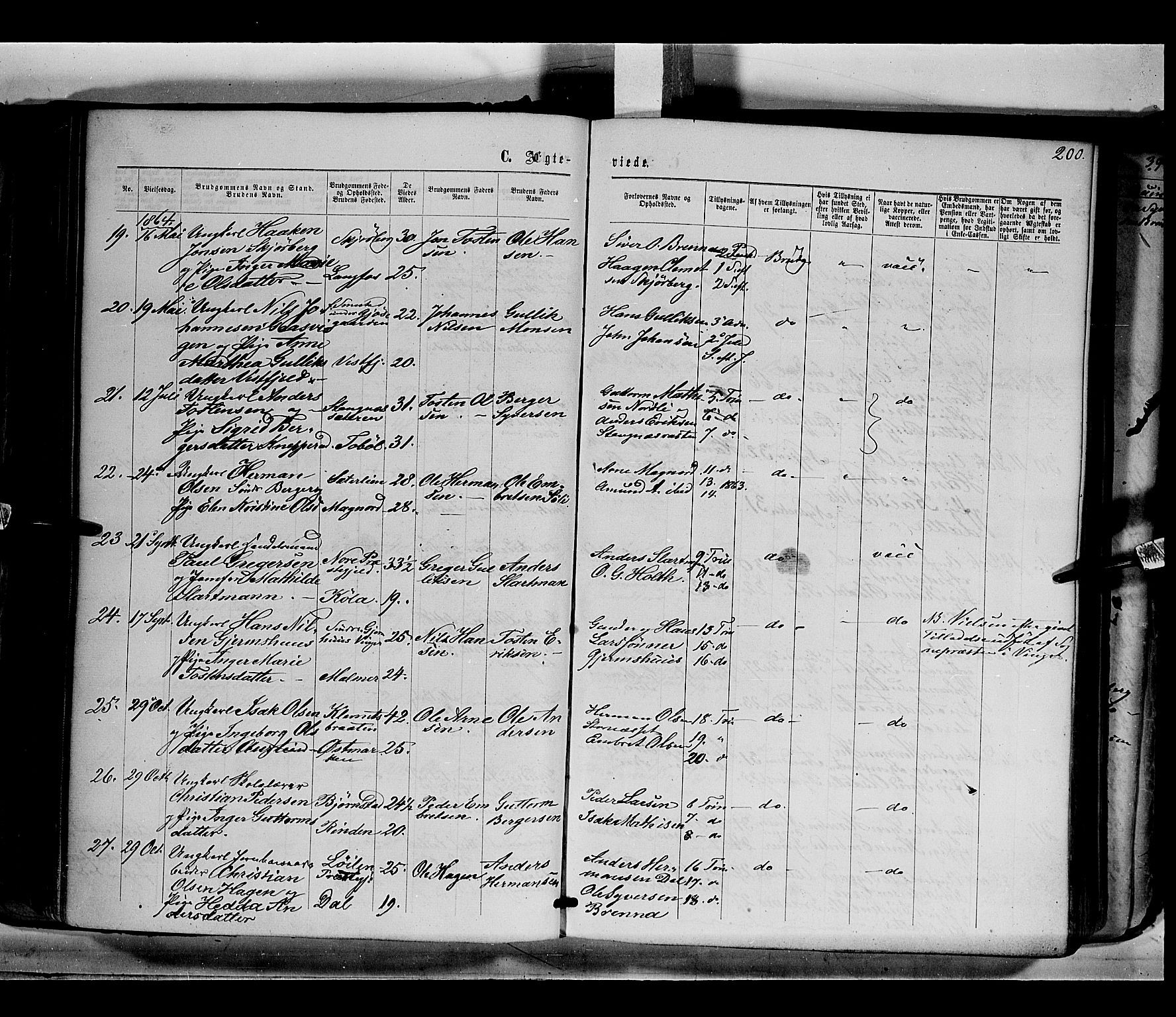 Eidskog prestekontor, AV/SAH-PREST-026/H/Ha/Haa/L0001: Parish register (official) no. 1, 1860-1867, p. 200