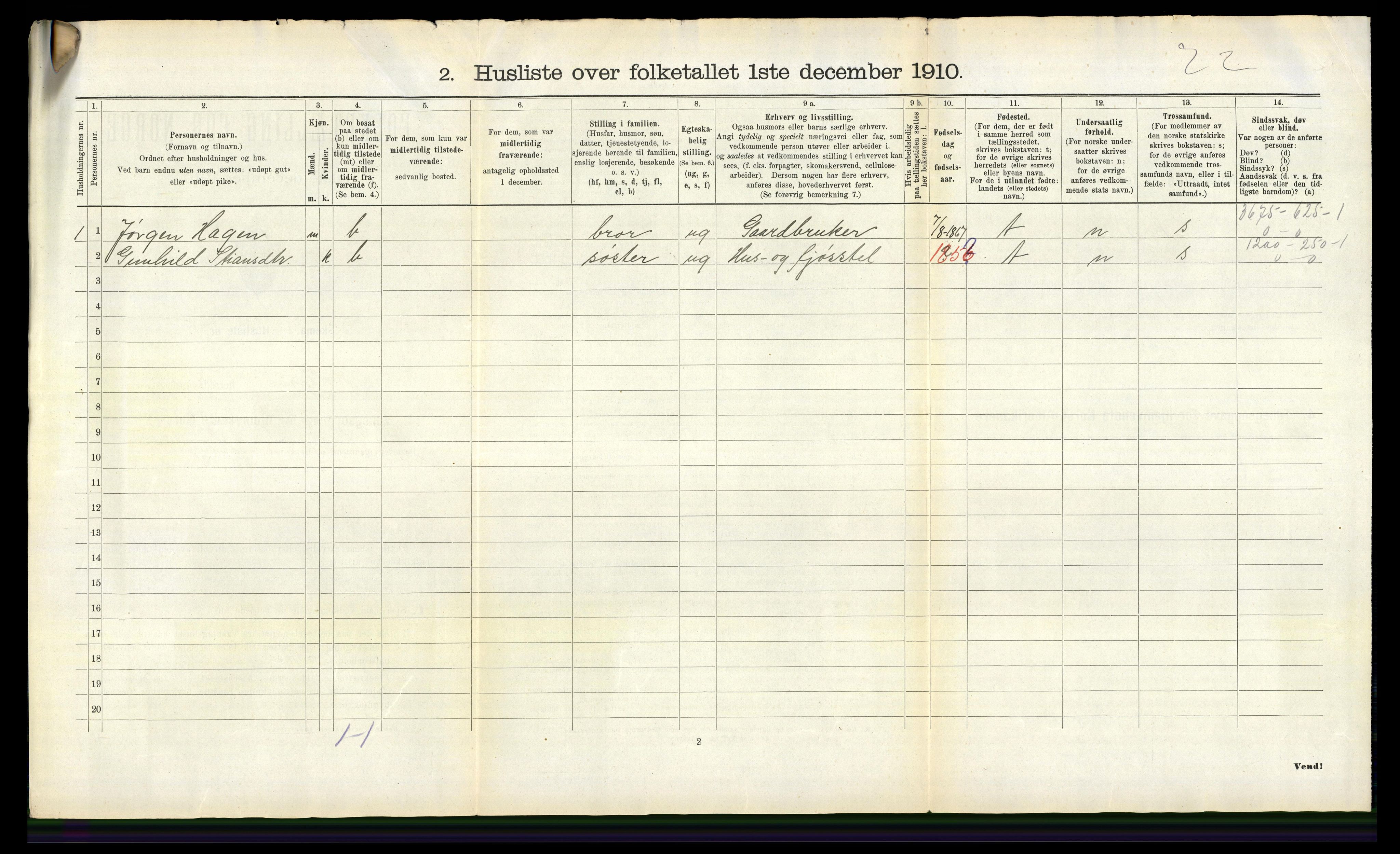 RA, 1910 census for Holla, 1910, p. 60