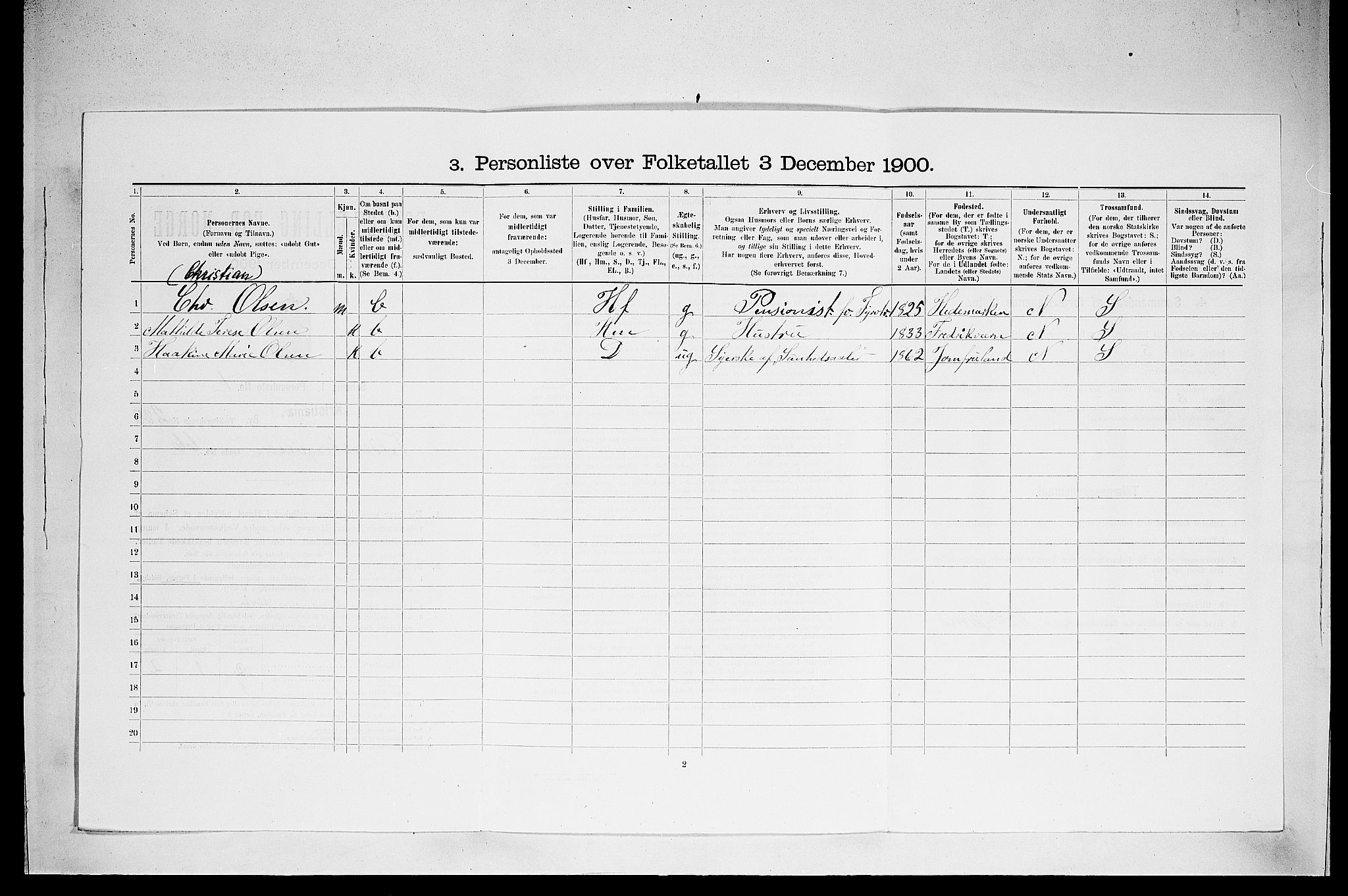 SAO, 1900 census for Kristiania, 1900, p. 25186