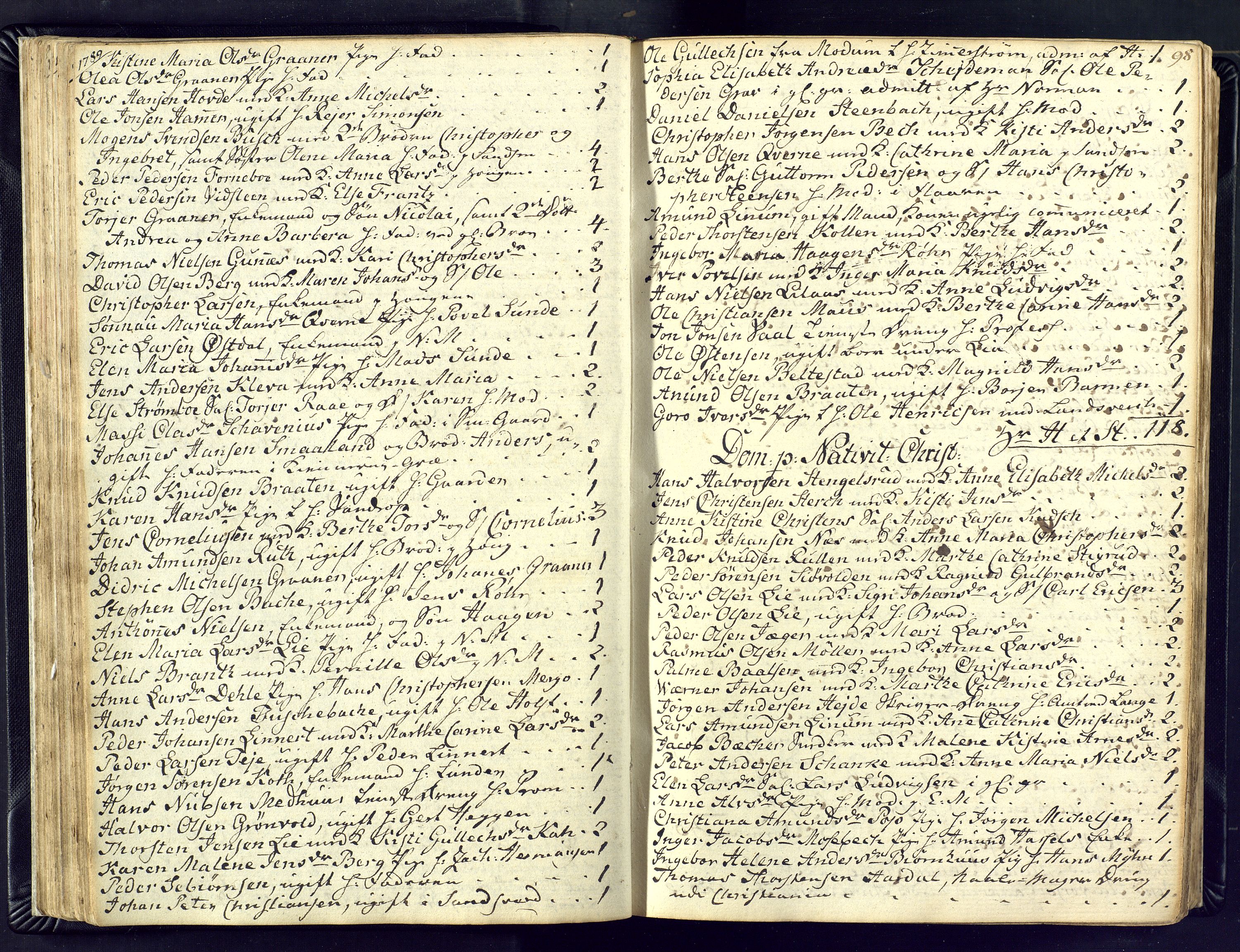 Kongsberg kirkebøker, SAKO/A-22/M/Ma/L0011: Communicants register no. 11, 1788-1795, p. 98