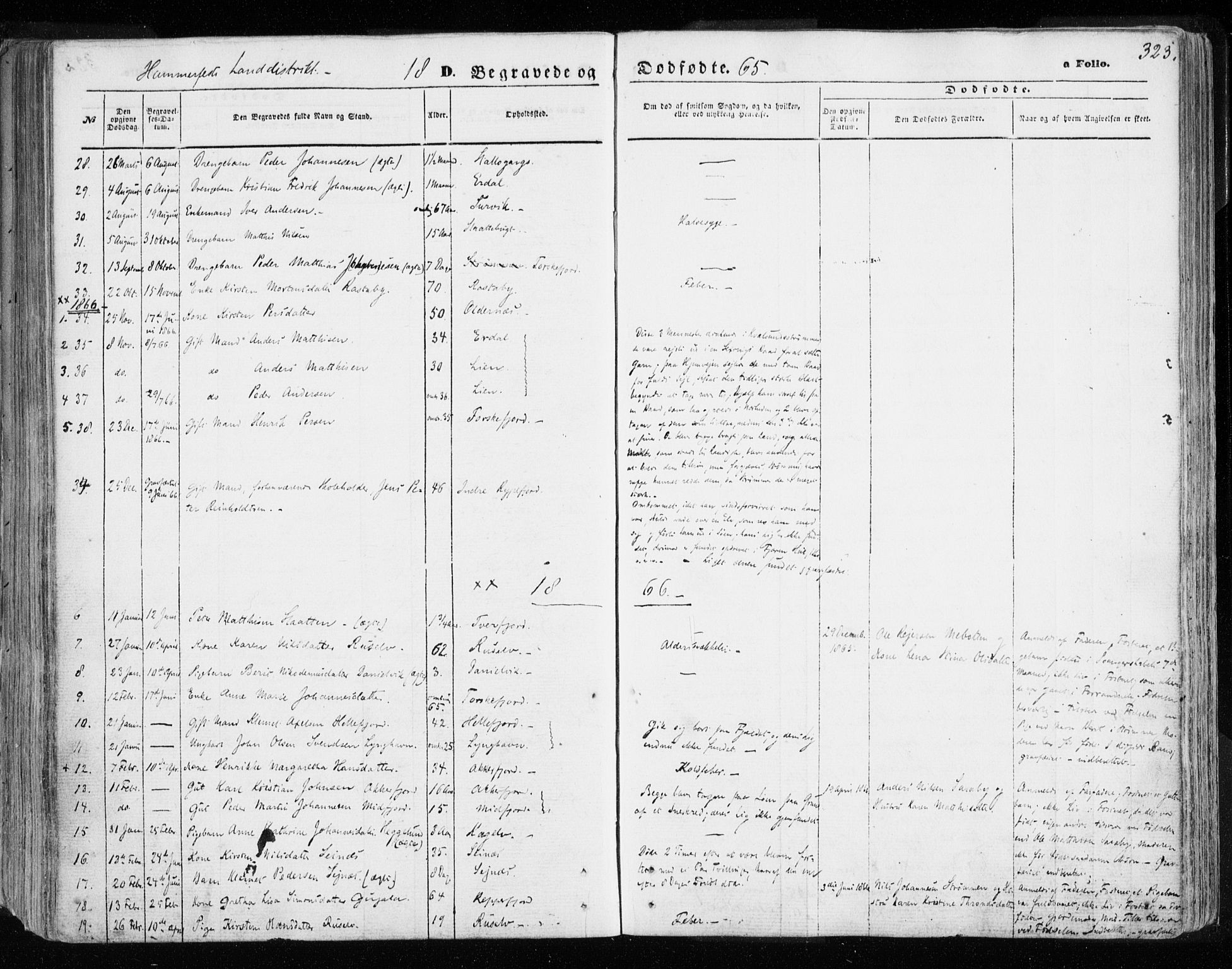 Hammerfest sokneprestkontor, SATØ/S-1347/H/Ha/L0005.kirke: Parish register (official) no. 5, 1857-1869, p. 323