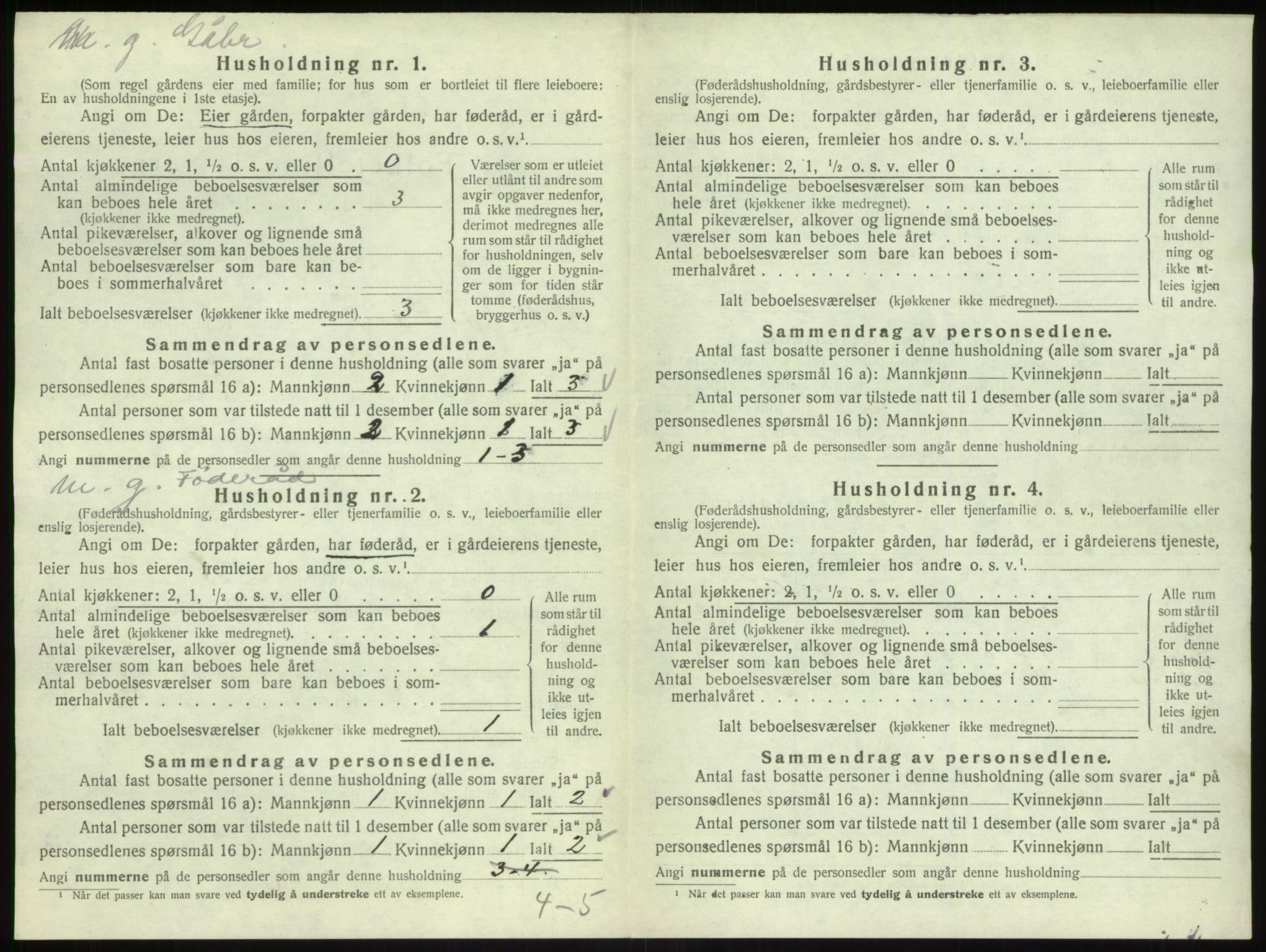 SAB, 1920 census for Hyllestad, 1920, p. 312