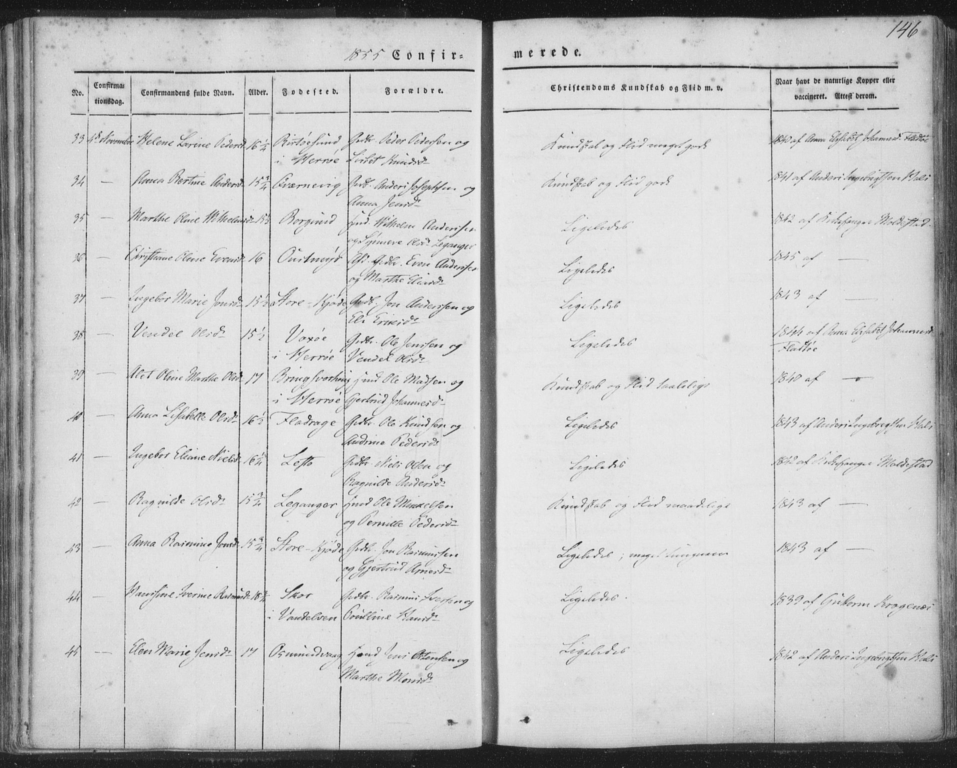 Selje sokneprestembete, AV/SAB-A-99938/H/Ha/Haa/Haaa: Parish register (official) no. A 10, 1844-1858, p. 146