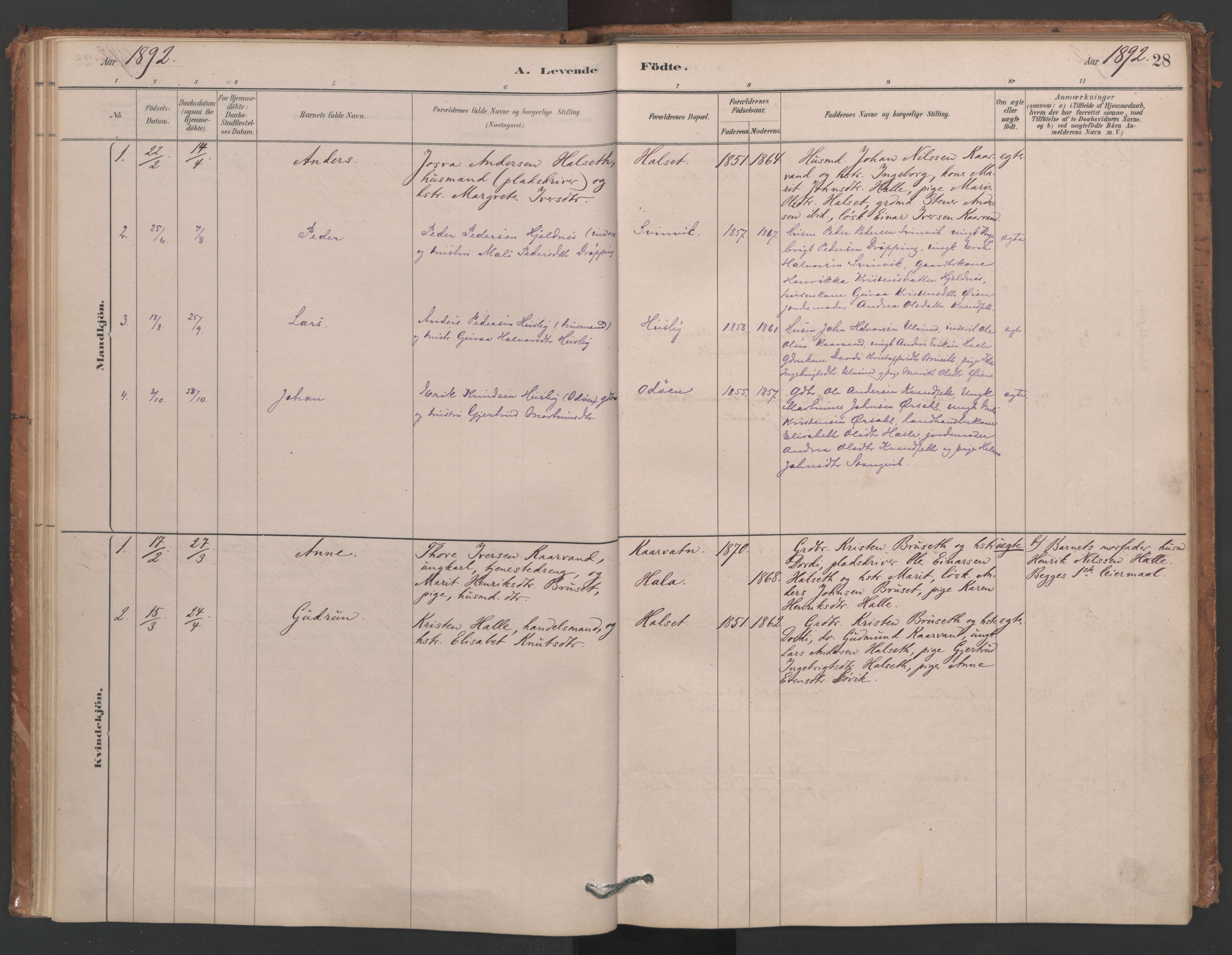 Ministerialprotokoller, klokkerbøker og fødselsregistre - Møre og Romsdal, SAT/A-1454/593/L1034: Parish register (official) no. 593A01, 1879-1911, p. 28