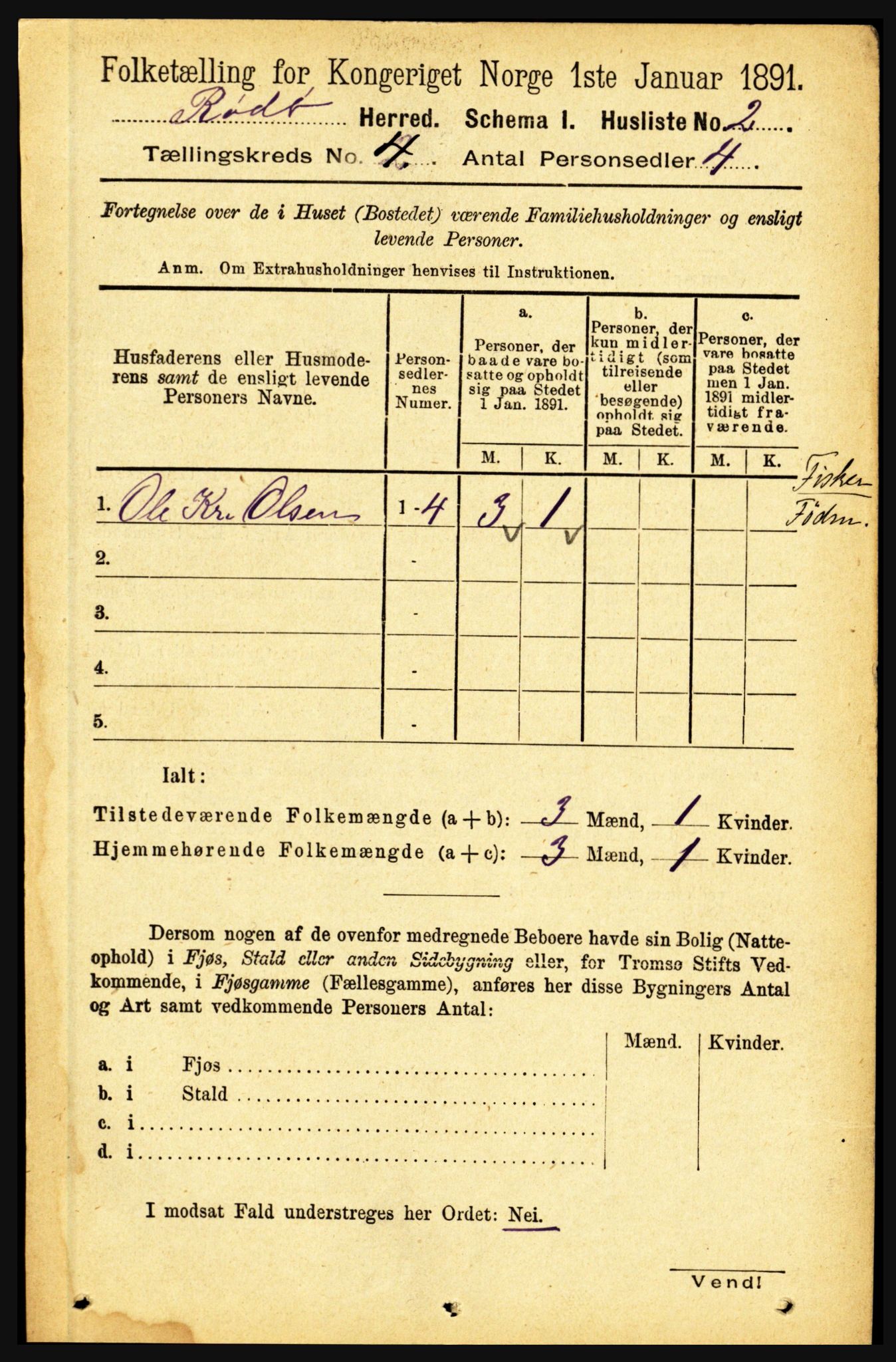 RA, 1891 census for 1836 Rødøy, 1891, p. 1487