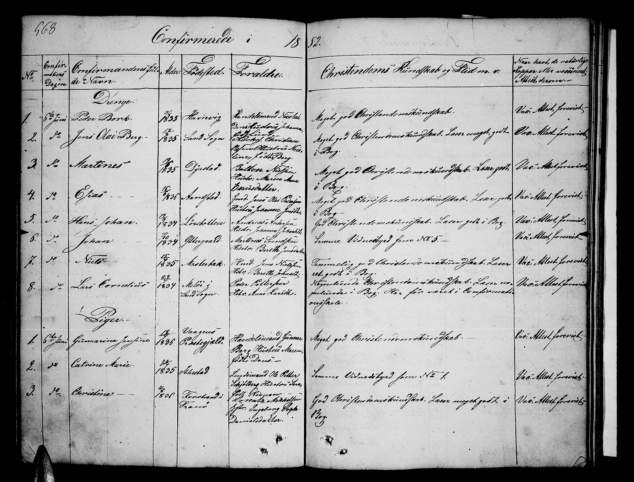 Ibestad sokneprestembete, SATØ/S-0077/H/Ha/Hab/L0003klokker: Parish register (copy) no. 3, 1833-1852, p. 568