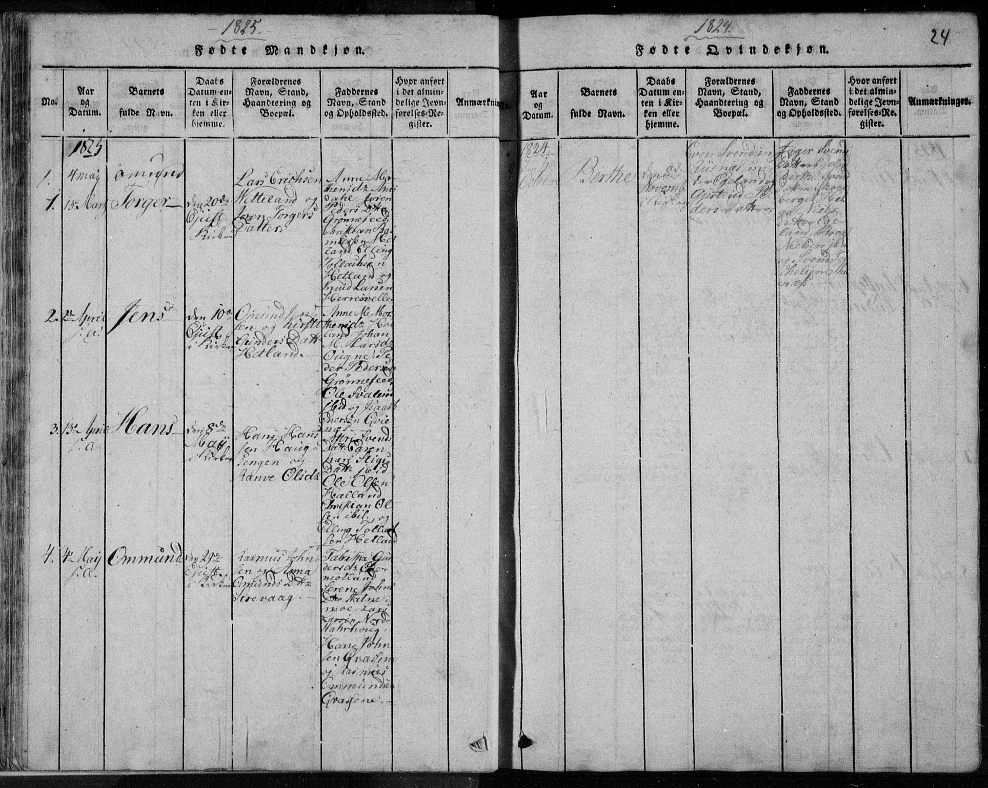 Eigersund sokneprestkontor, AV/SAST-A-101807/S08/L0008: Parish register (official) no. A 8, 1816-1847, p. 24