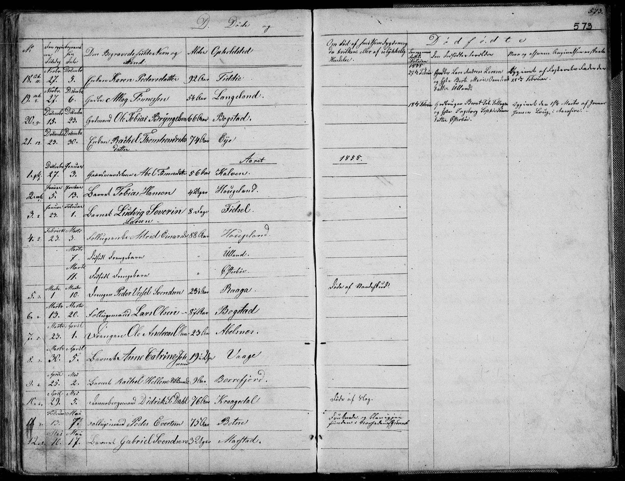 Flekkefjord sokneprestkontor, SAK/1111-0012/F/Fb/Fbb/L0002: Parish register (copy) no. B 2b, 1831-1866, p. 573