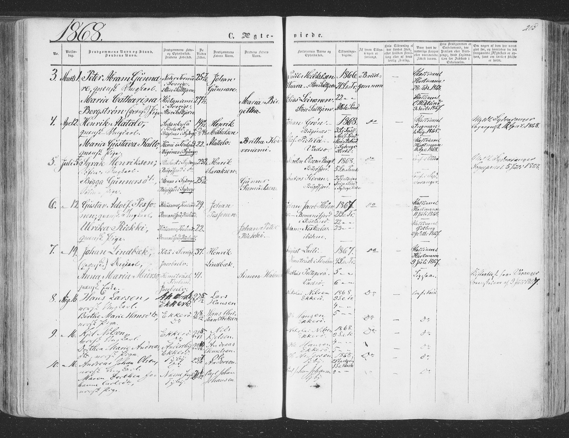 Vadsø sokneprestkontor, SATØ/S-1325/H/Ha/L0004kirke: Parish register (official) no. 4, 1854-1880, p. 263