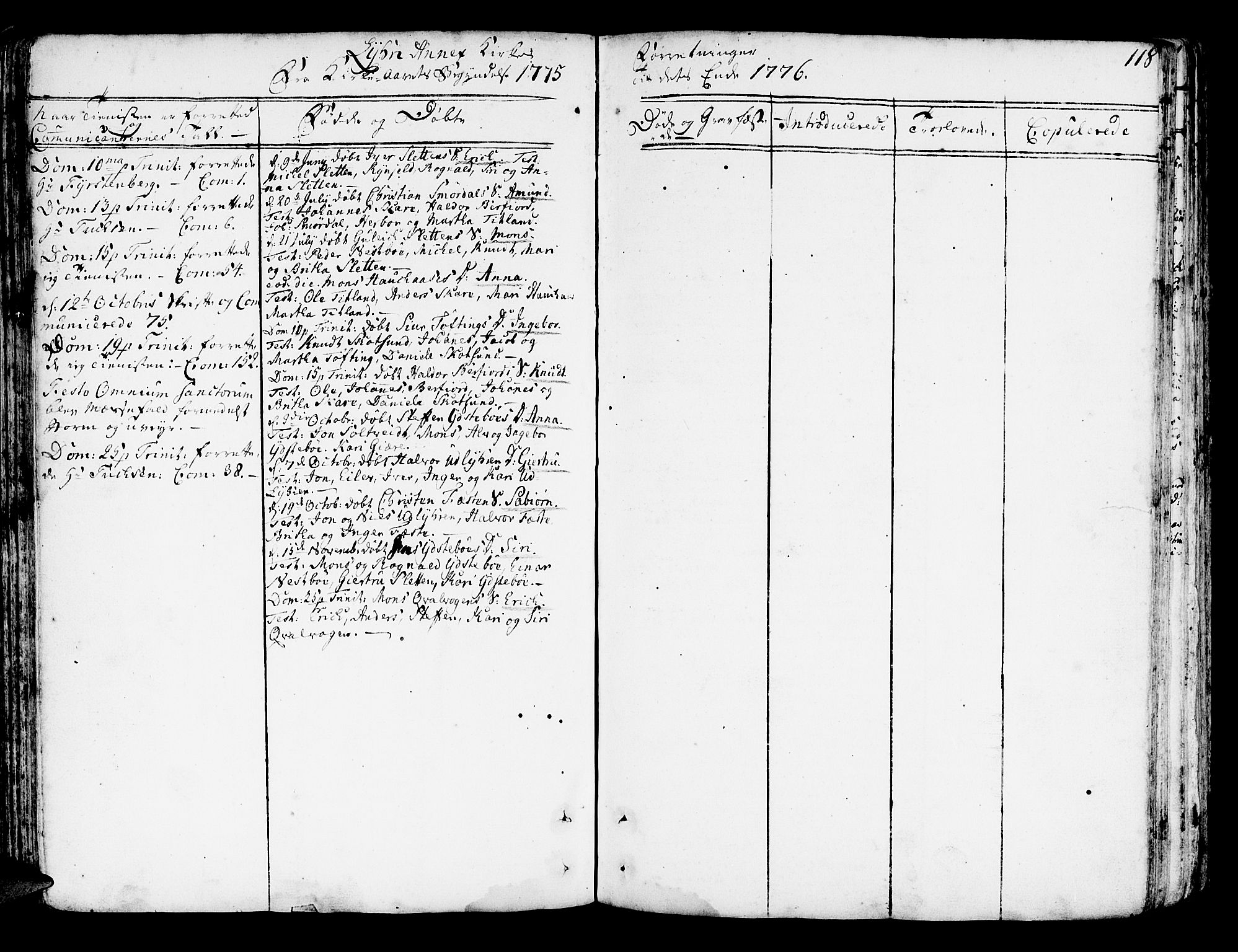 Lindås Sokneprestembete, SAB/A-76701/H/Haa: Parish register (official) no. A 4, 1764-1791, p. 118