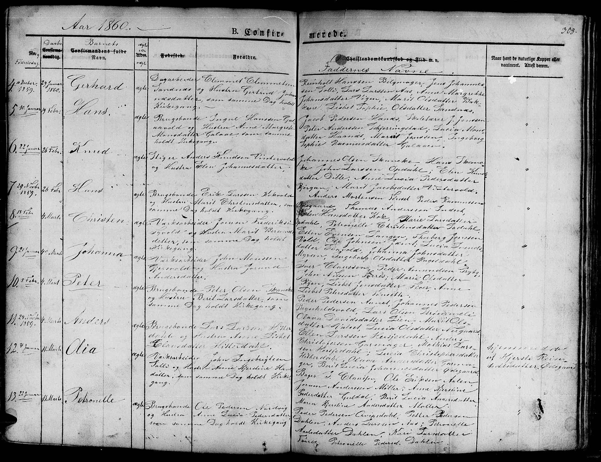 Ministerialprotokoller, klokkerbøker og fødselsregistre - Sør-Trøndelag, SAT/A-1456/681/L0938: Parish register (copy) no. 681C02, 1829-1879, p. 308