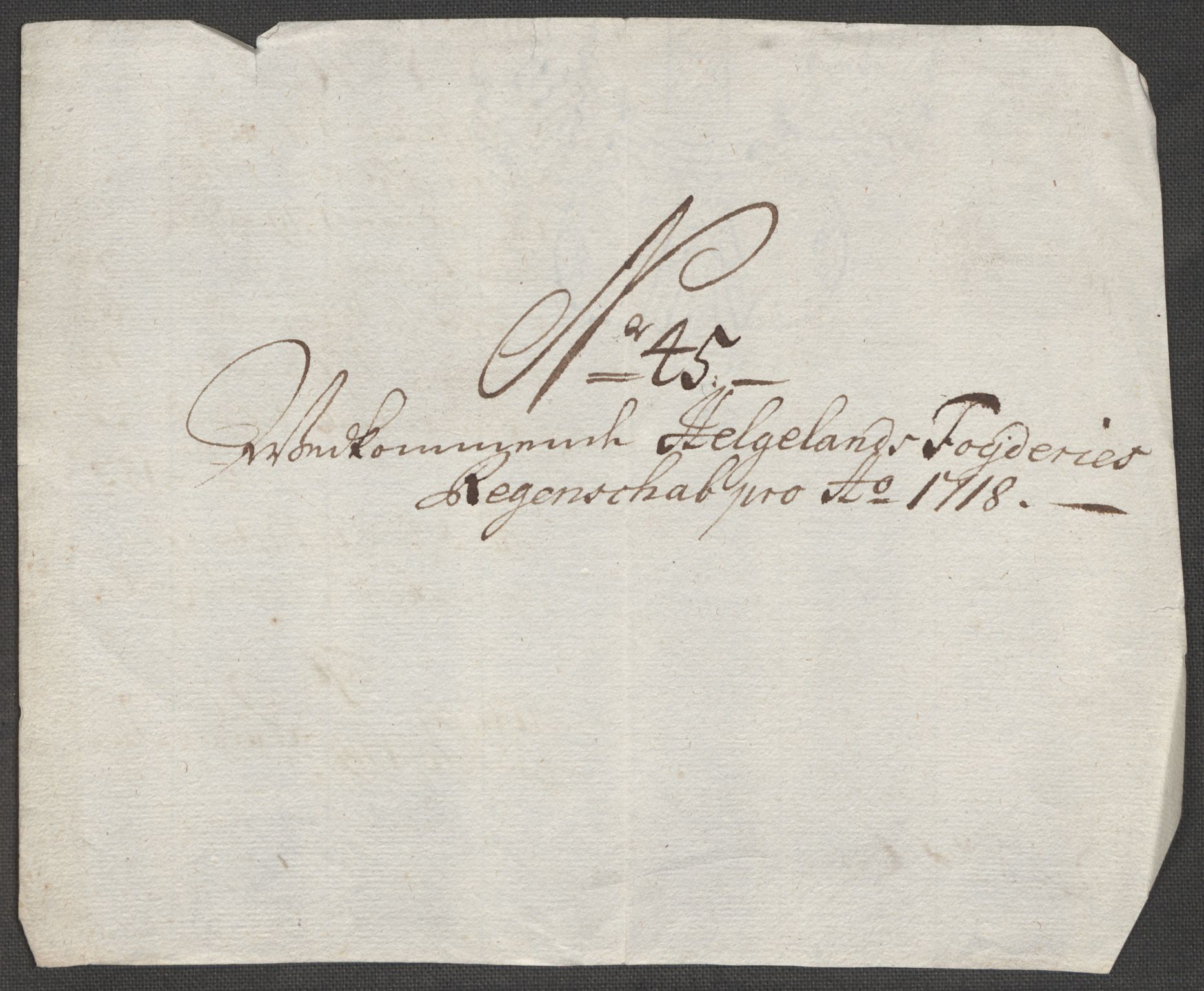 Rentekammeret inntil 1814, Reviderte regnskaper, Fogderegnskap, AV/RA-EA-4092/R65/L4516: Fogderegnskap Helgeland, 1718, p. 289