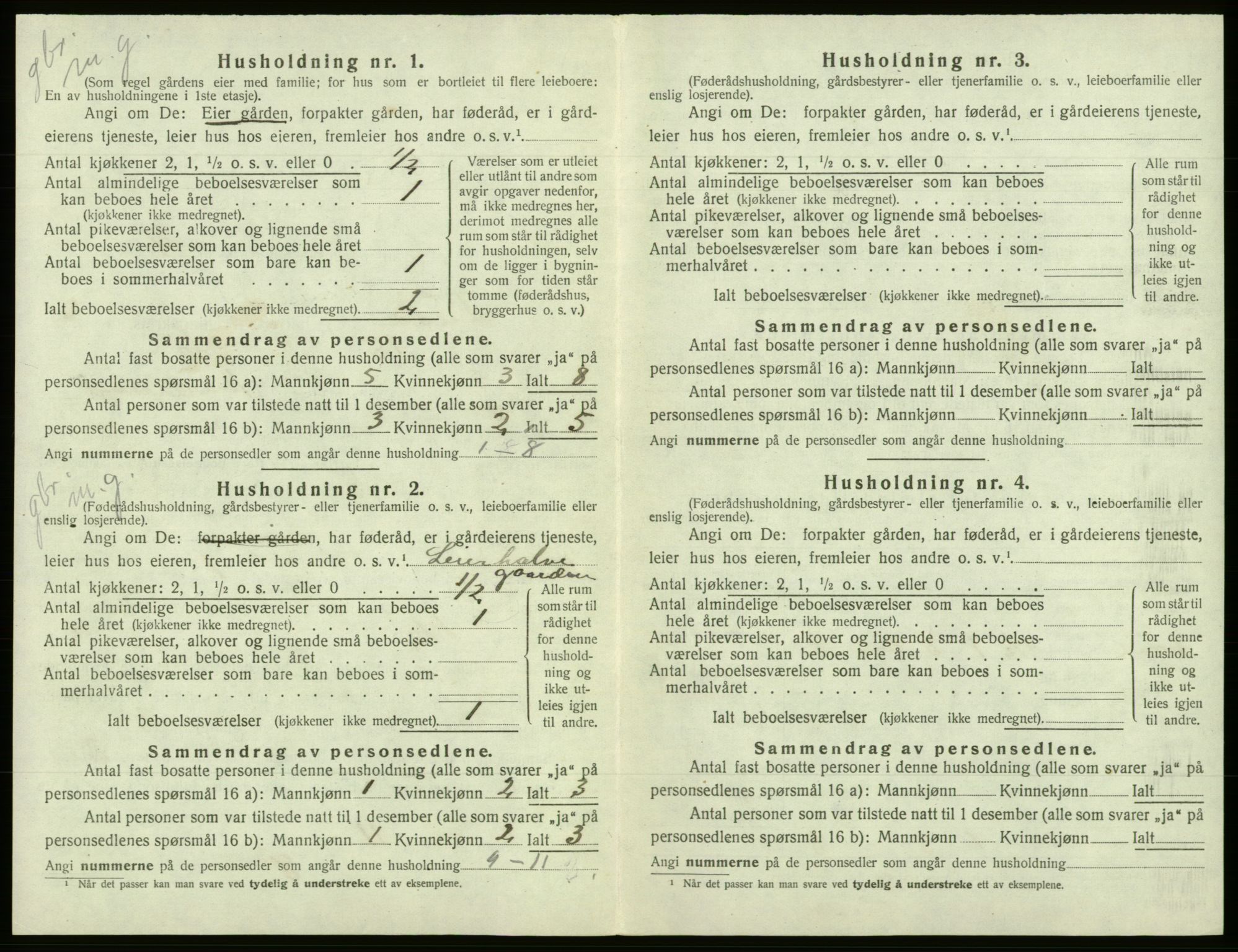 SAB, 1920 census for Fusa, 1920, p. 147