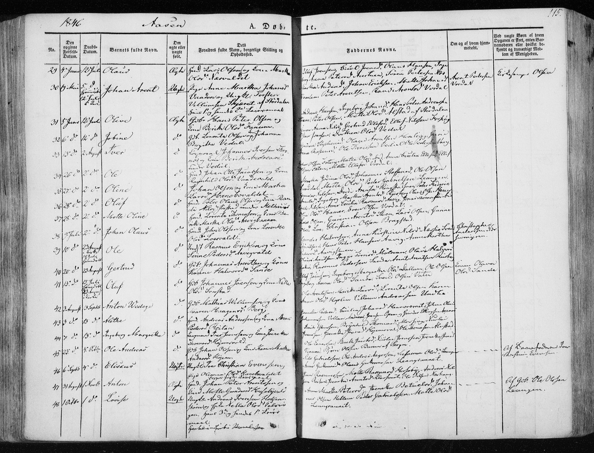 Ministerialprotokoller, klokkerbøker og fødselsregistre - Nord-Trøndelag, SAT/A-1458/713/L0115: Parish register (official) no. 713A06, 1838-1851, p. 115