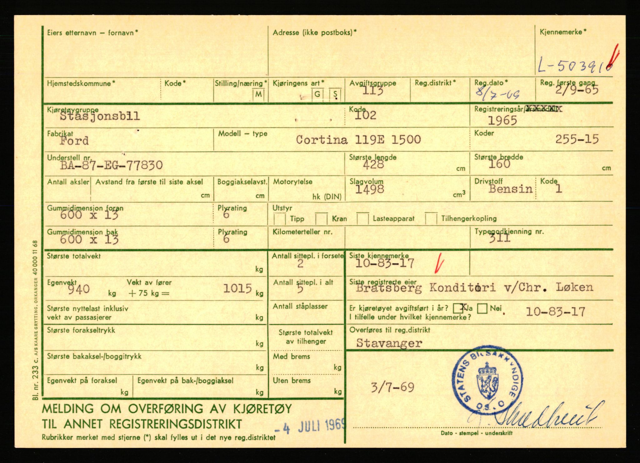 Stavanger trafikkstasjon, AV/SAST-A-101942/0/F/L0078: L-503000 - L-602908, 1930-1971, p. 563