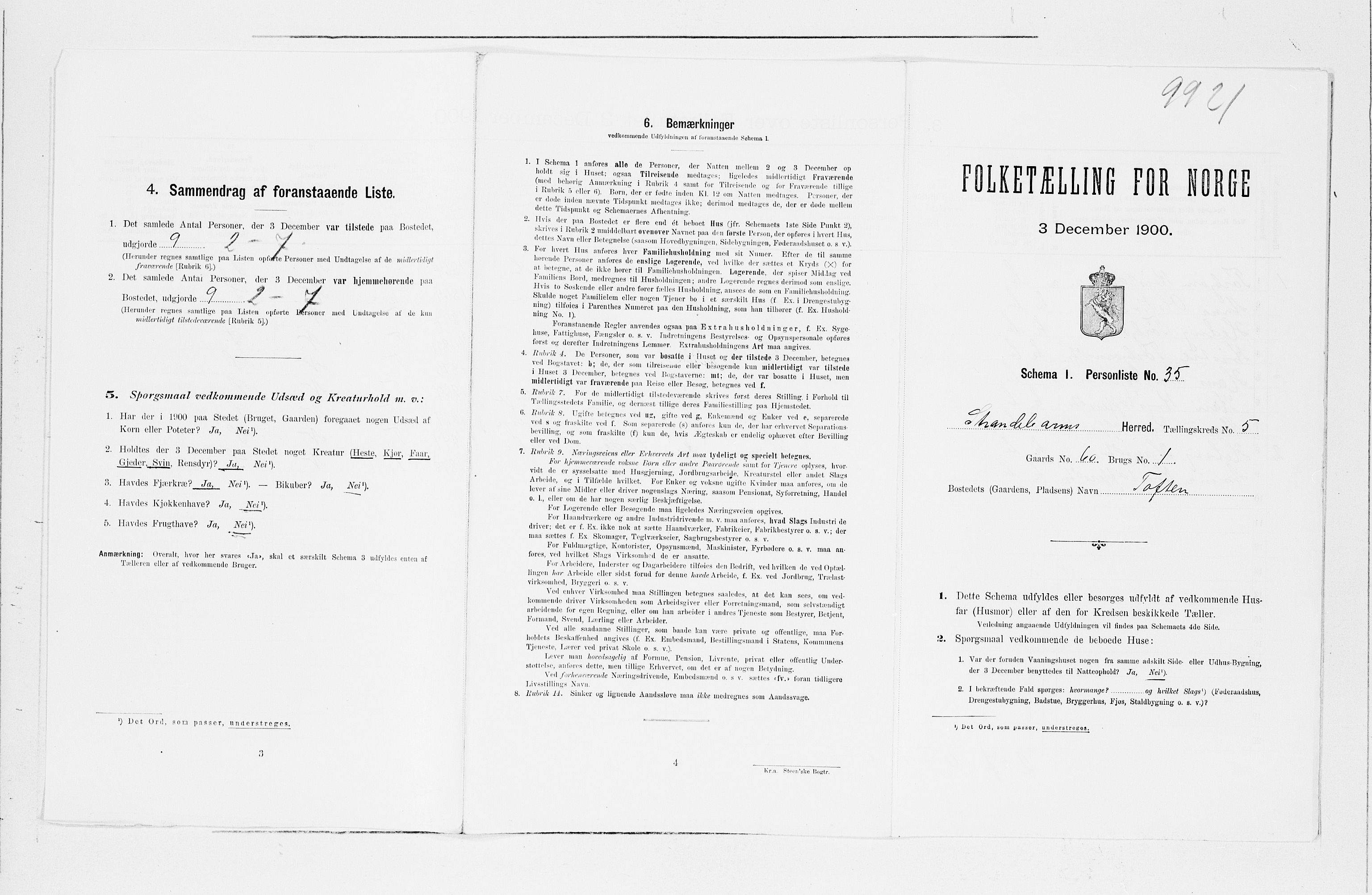 SAB, 1900 census for Strandebarm og Varaldsøy, 1900, p. 705