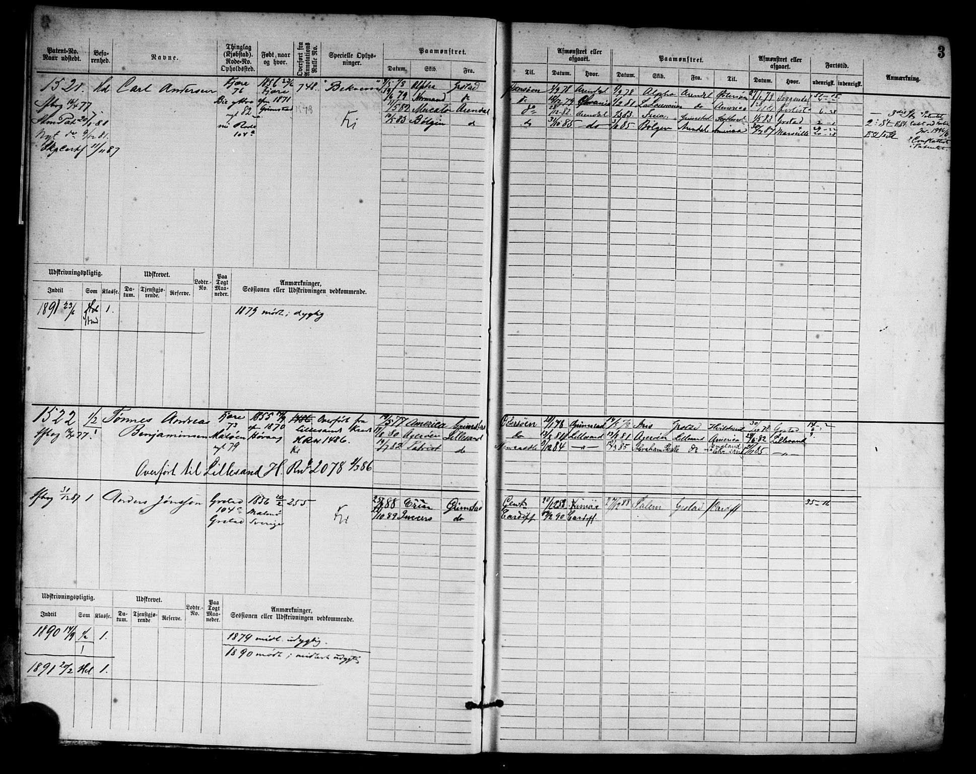 Grimstad mønstringskrets, AV/SAK-2031-0013/F/Fb/L0003: Hovedrulle nr 1517-2276, F-6, 1877-1888, p. 4