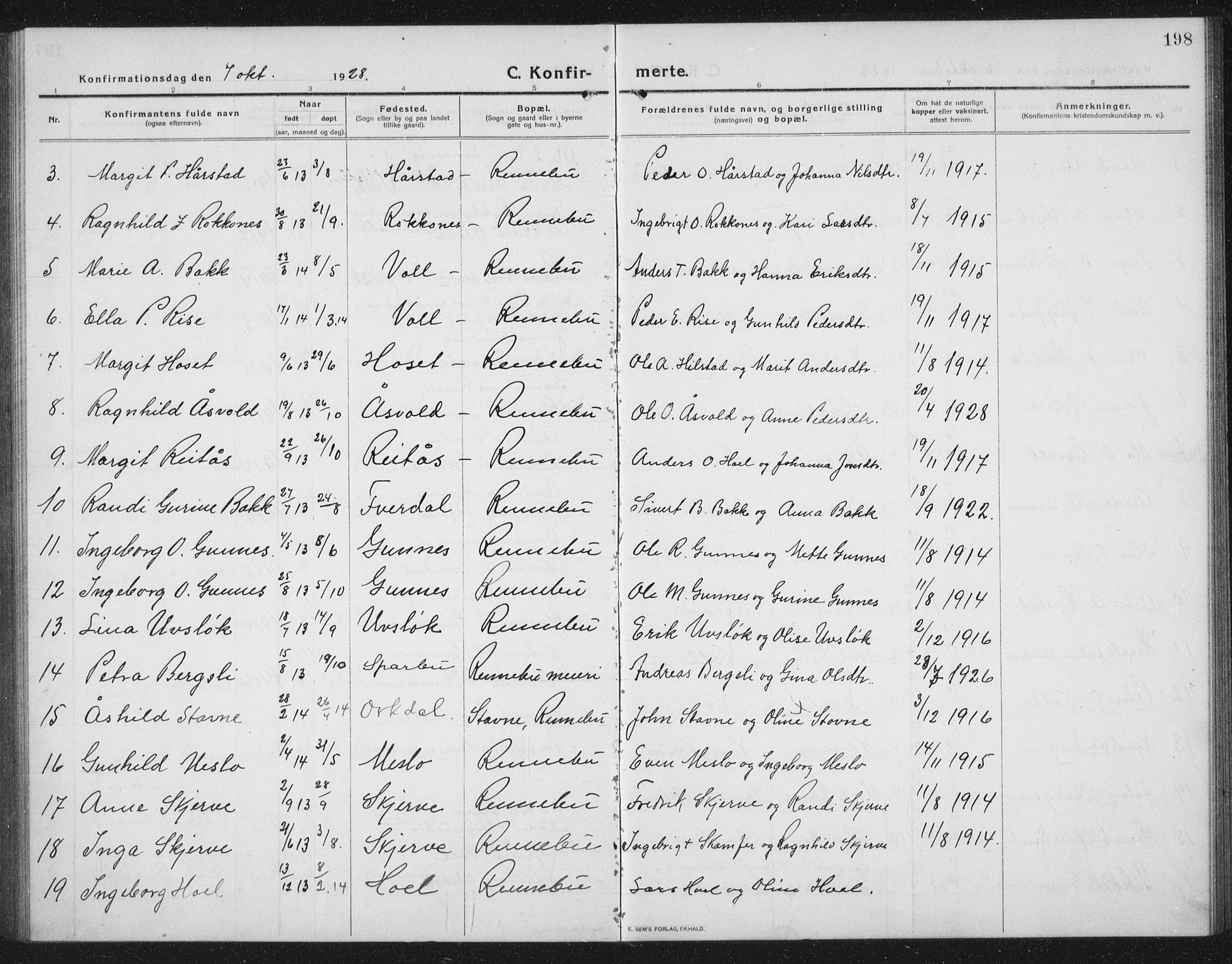 Ministerialprotokoller, klokkerbøker og fødselsregistre - Sør-Trøndelag, SAT/A-1456/674/L0877: Parish register (copy) no. 674C04, 1913-1940, p. 198