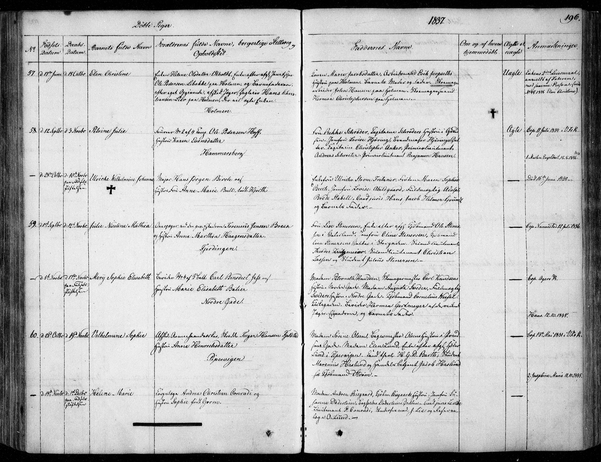 Garnisonsmenigheten Kirkebøker, SAO/A-10846/F/Fa/L0006: Parish register (official) no. 6, 1828-1841, p. 196