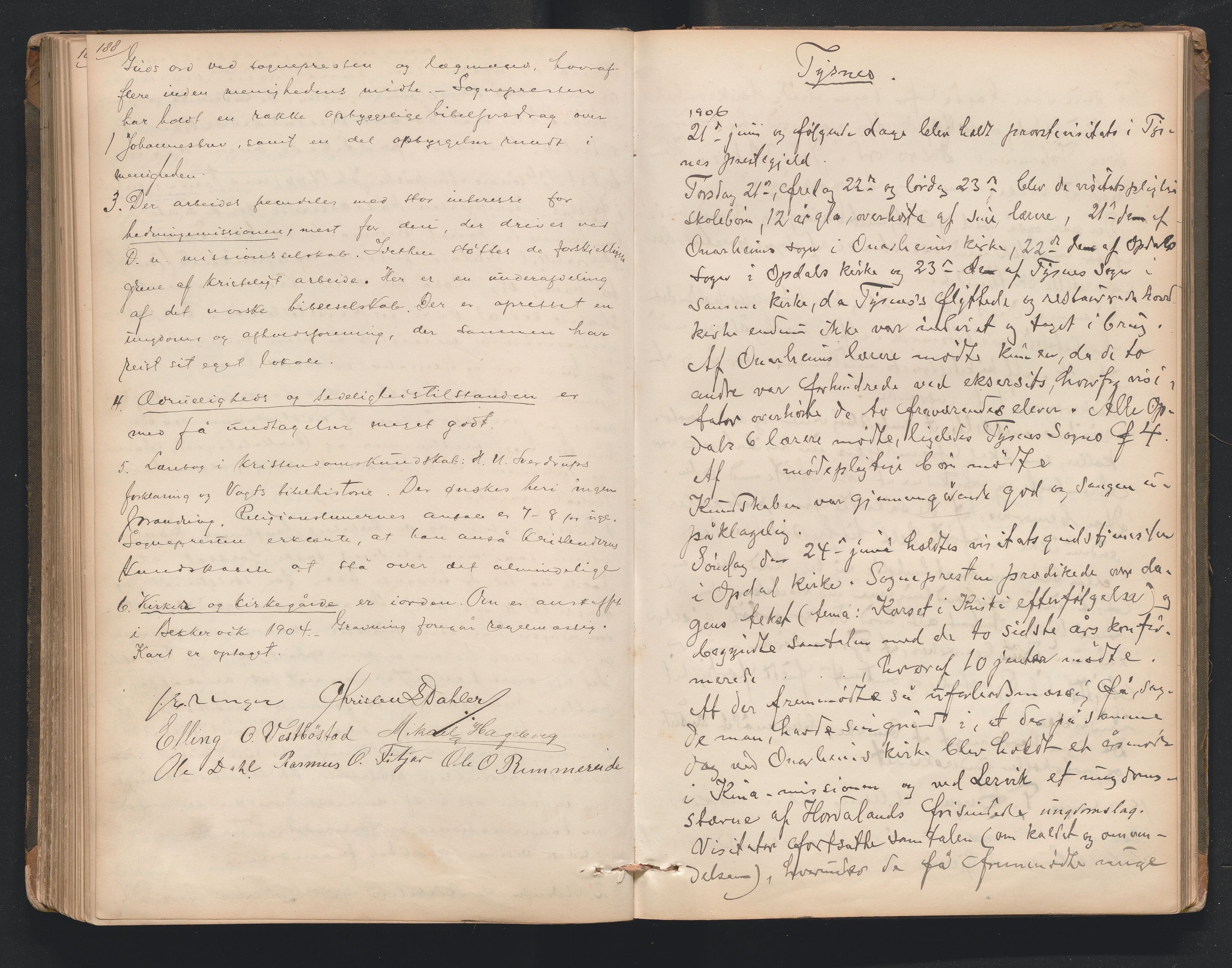 Nordre Sunnhordland prosti, AV/SAB-A-99912/F/L0001: Visitasprotokoll , 1860-1959, p. 188