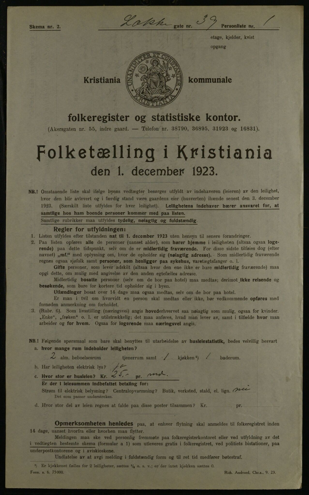 OBA, Municipal Census 1923 for Kristiania, 1923, p. 62031