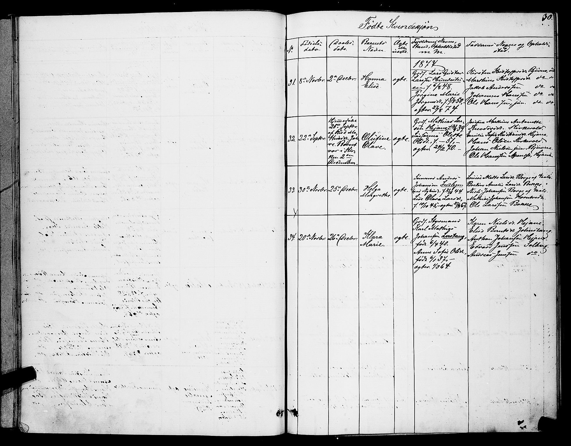 Ramnes kirkebøker, AV/SAKO-A-314/G/Ga/L0003: Parish register (copy) no. I 3, 1870-1896, p. 30