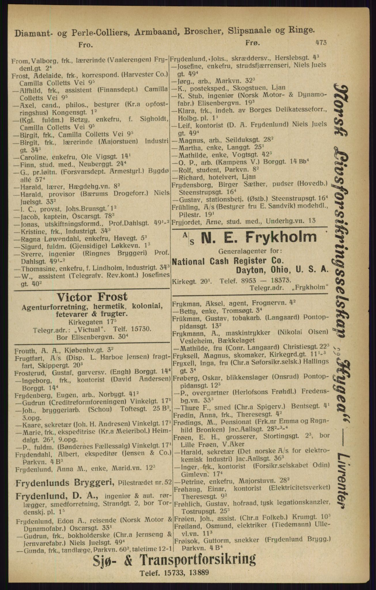 Kristiania/Oslo adressebok, PUBL/-, 1916, p. 473