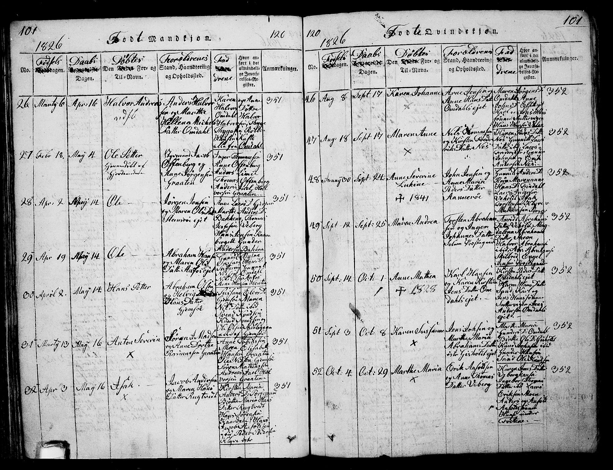Solum kirkebøker, SAKO/A-306/G/Ga/L0001: Parish register (copy) no. I 1, 1814-1833, p. 101
