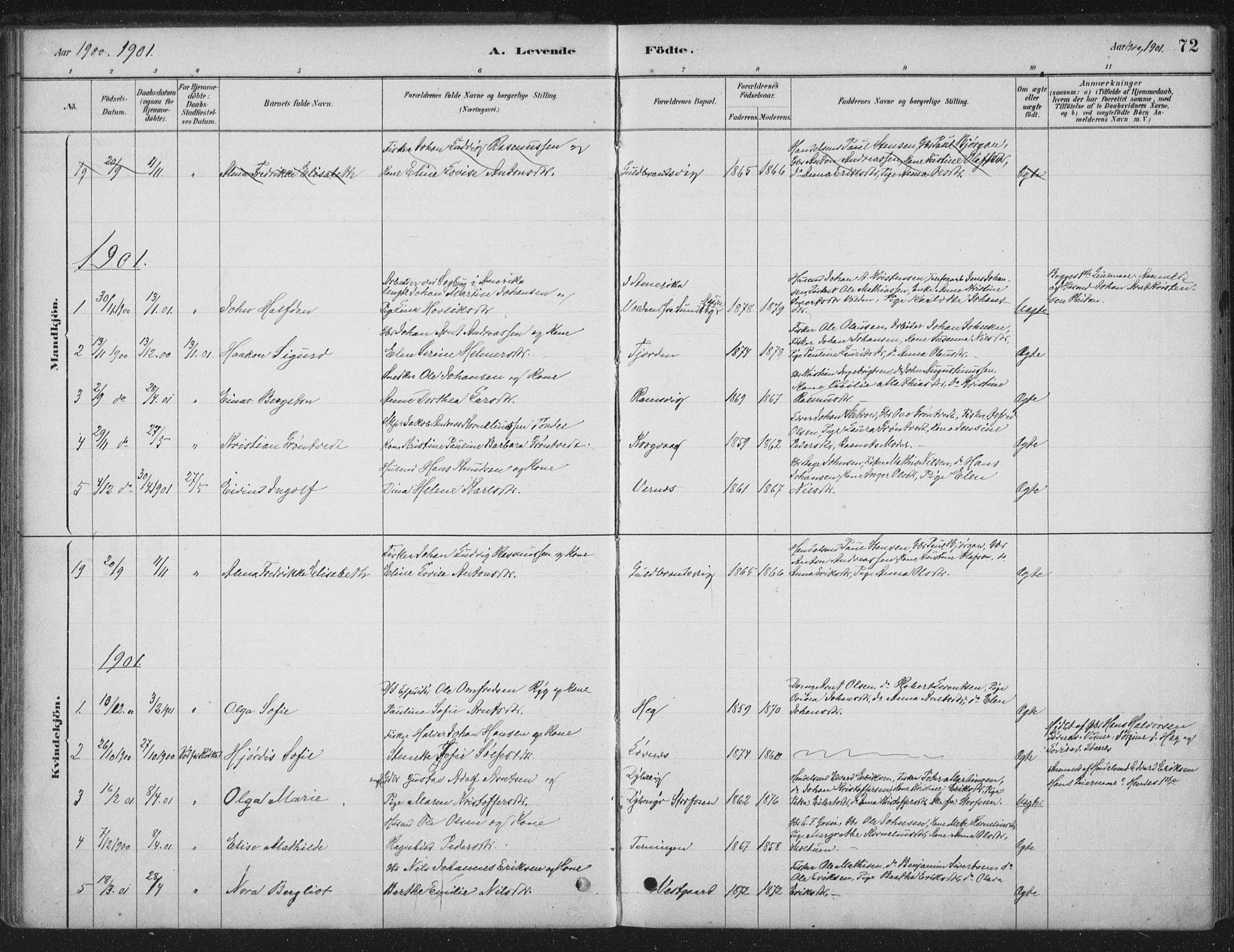 Ministerialprotokoller, klokkerbøker og fødselsregistre - Sør-Trøndelag, SAT/A-1456/662/L0755: Parish register (official) no. 662A01, 1879-1905, p. 72