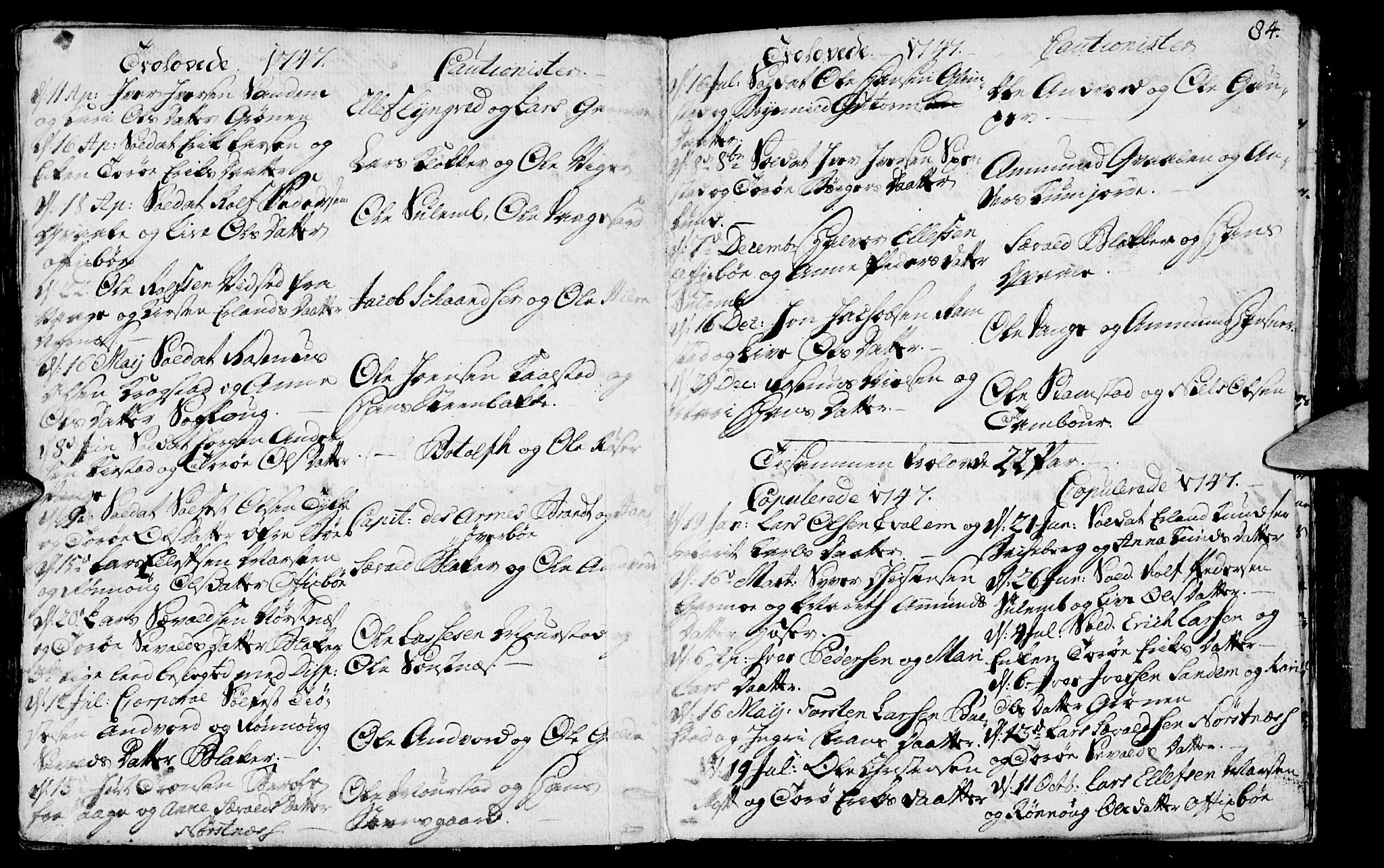 Lom prestekontor, AV/SAH-PREST-070/K/L0001: Parish register (official) no. 1, 1733-1748, p. 84