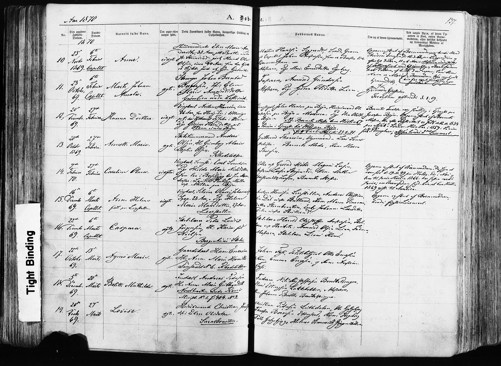 Østre Aker prestekontor Kirkebøker, SAO/A-10840/F/Fa/L0003: Parish register (official) no. I 3, 1869-1875, p. 137