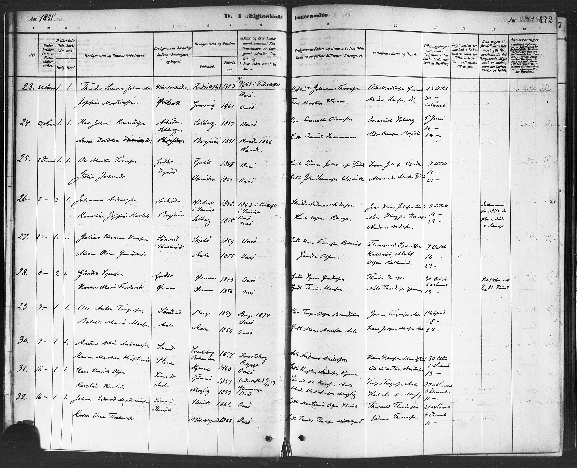 Onsøy prestekontor Kirkebøker, AV/SAO-A-10914/F/Fa/L0006: Parish register (official) no. I 6, 1878-1898, p. 472