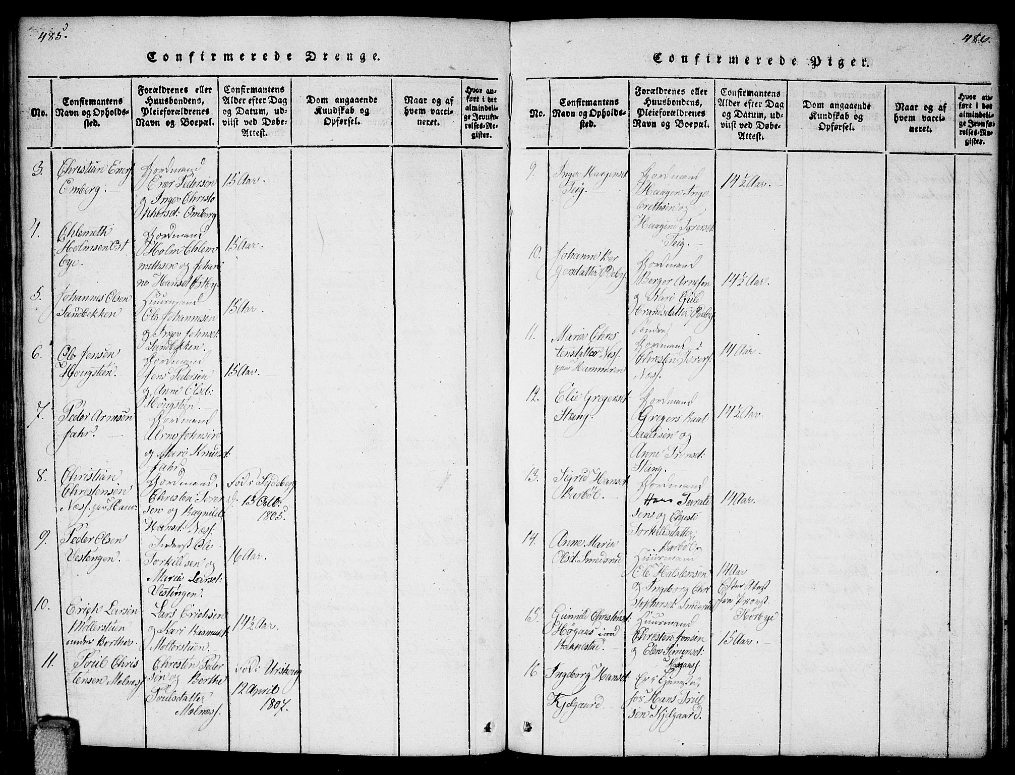 Enebakk prestekontor Kirkebøker, AV/SAO-A-10171c/F/Fa/L0006: Parish register (official) no. I 6, 1815-1832, p. 485-486