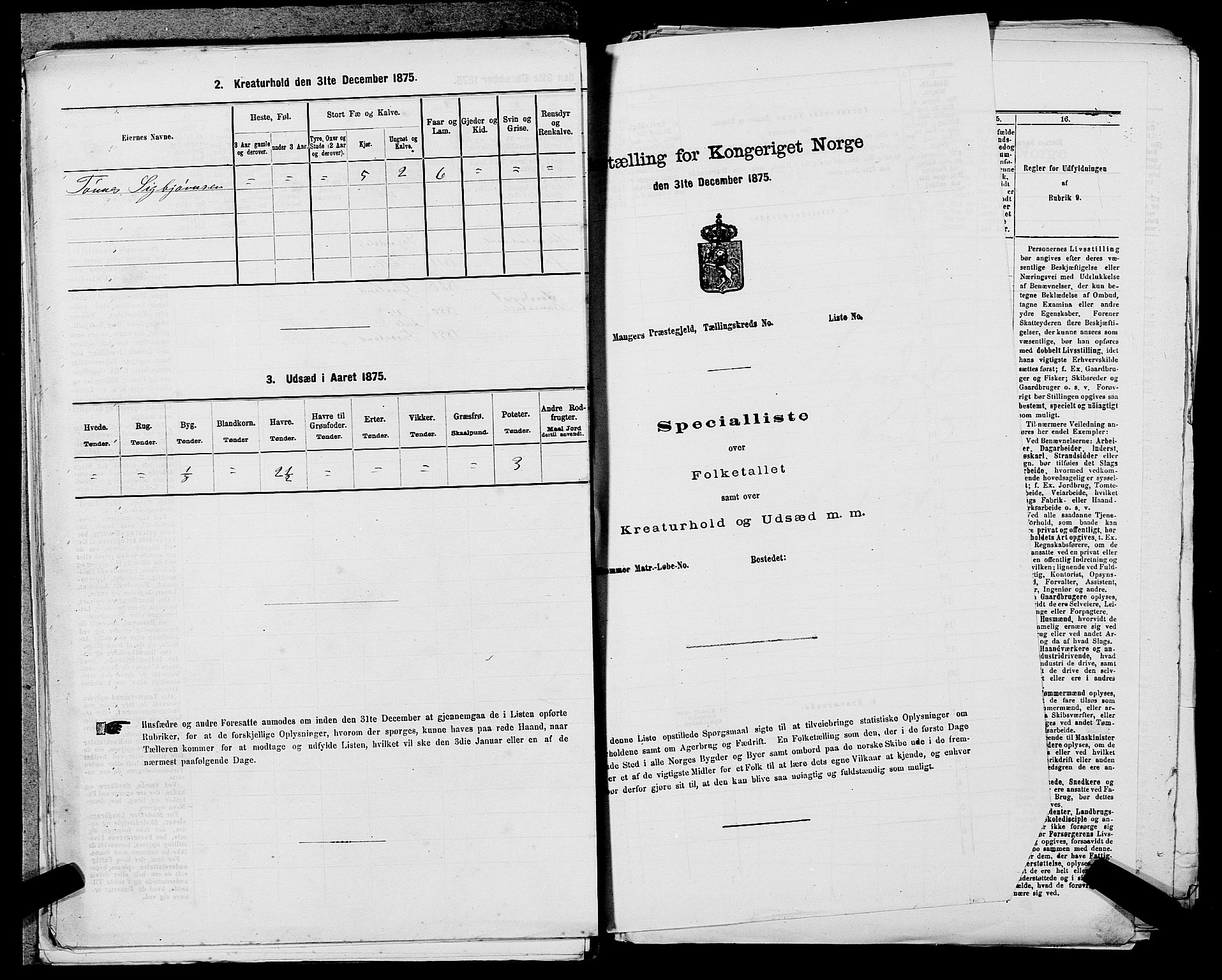 SAST, 1875 census for 1111L Sokndal/Sokndal, 1875, p. 188