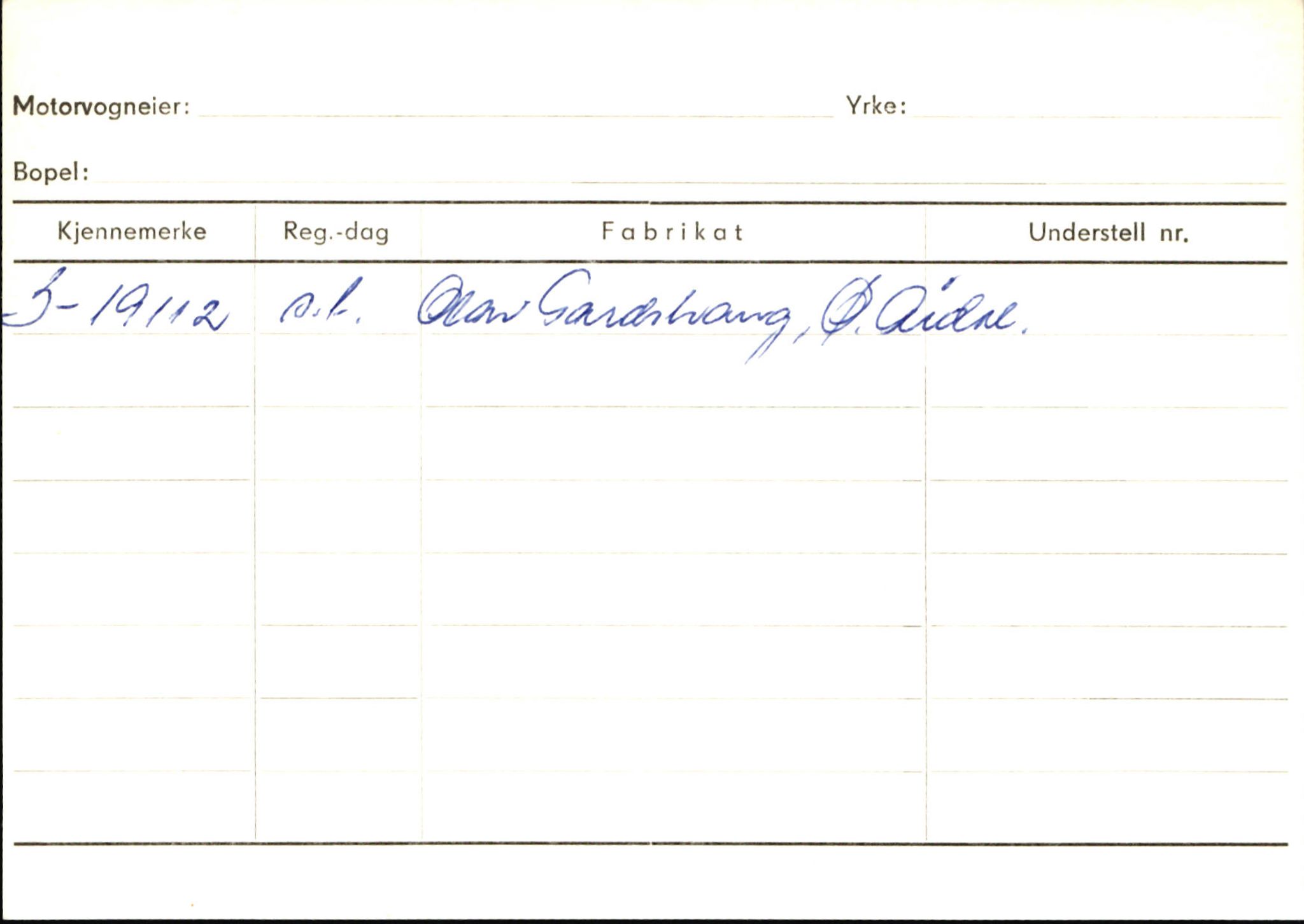 Statens vegvesen, Sogn og Fjordane vegkontor, SAB/A-5301/4/F/L0146: Registerkort Årdal R-Å samt diverse kort, 1945-1975, p. 1157