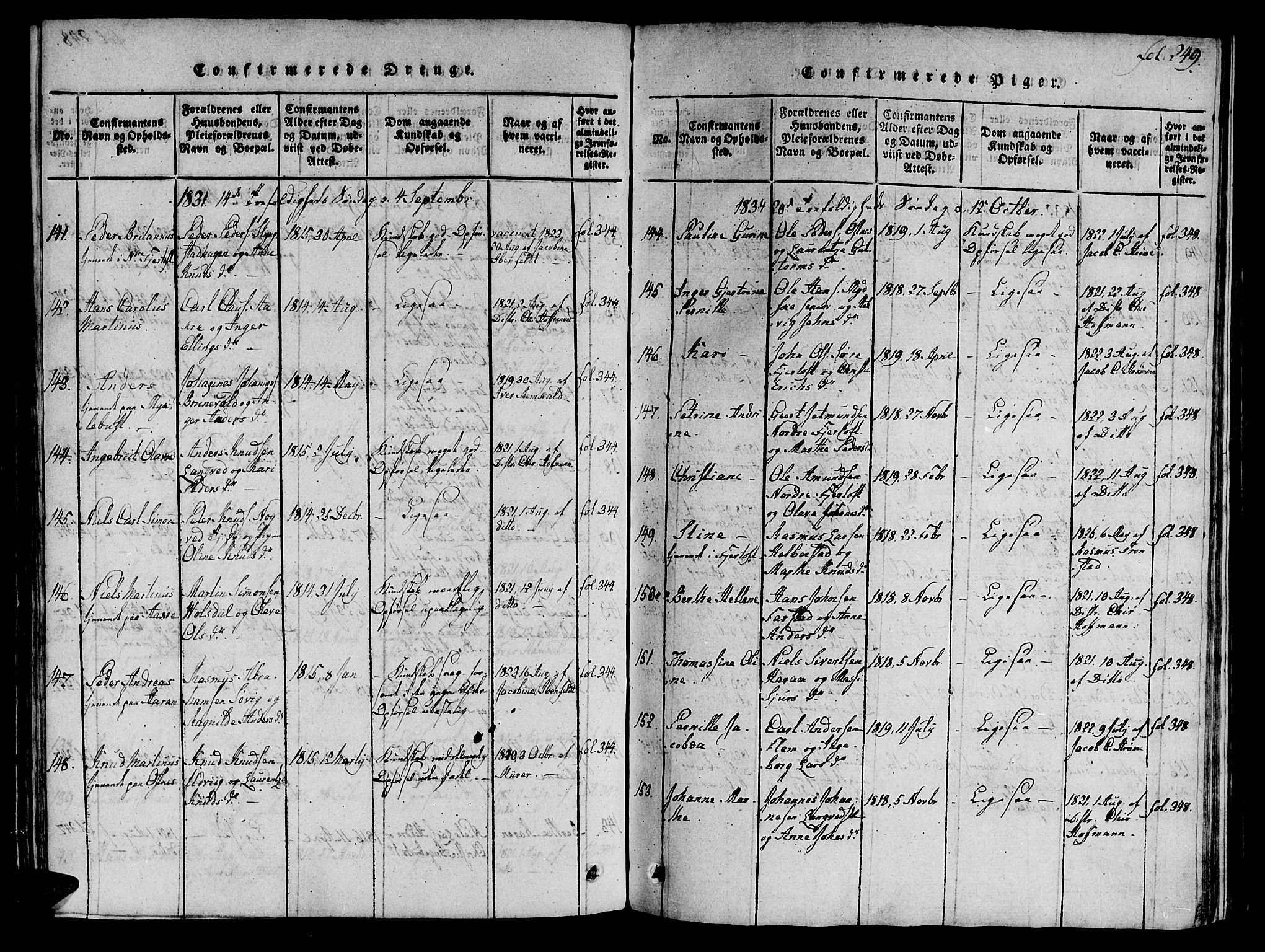 Ministerialprotokoller, klokkerbøker og fødselsregistre - Møre og Romsdal, SAT/A-1454/536/L0495: Parish register (official) no. 536A04, 1818-1847, p. 249