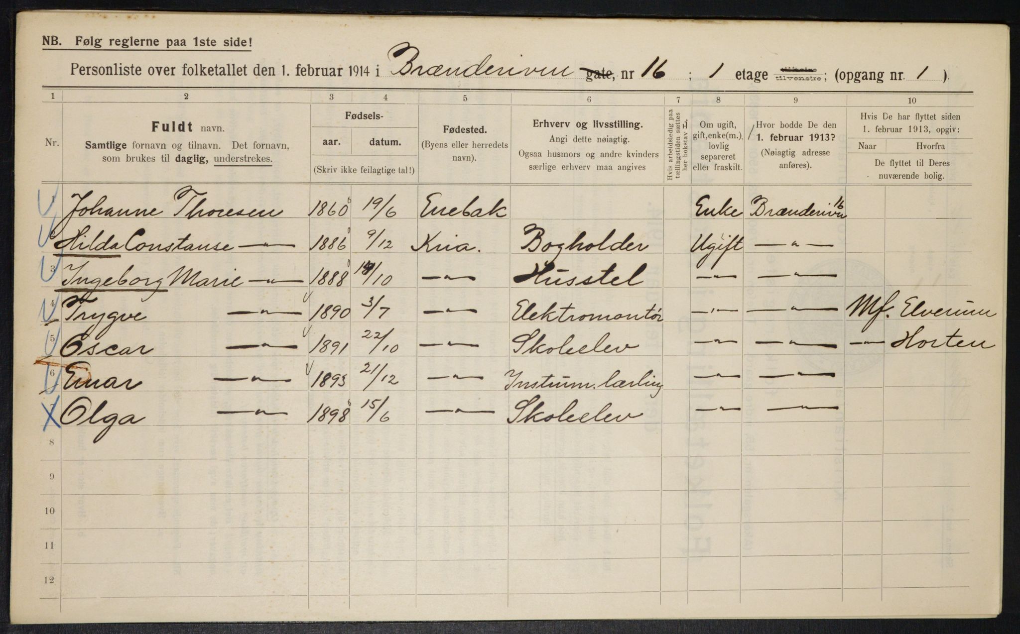 OBA, Municipal Census 1914 for Kristiania, 1914, p. 8776