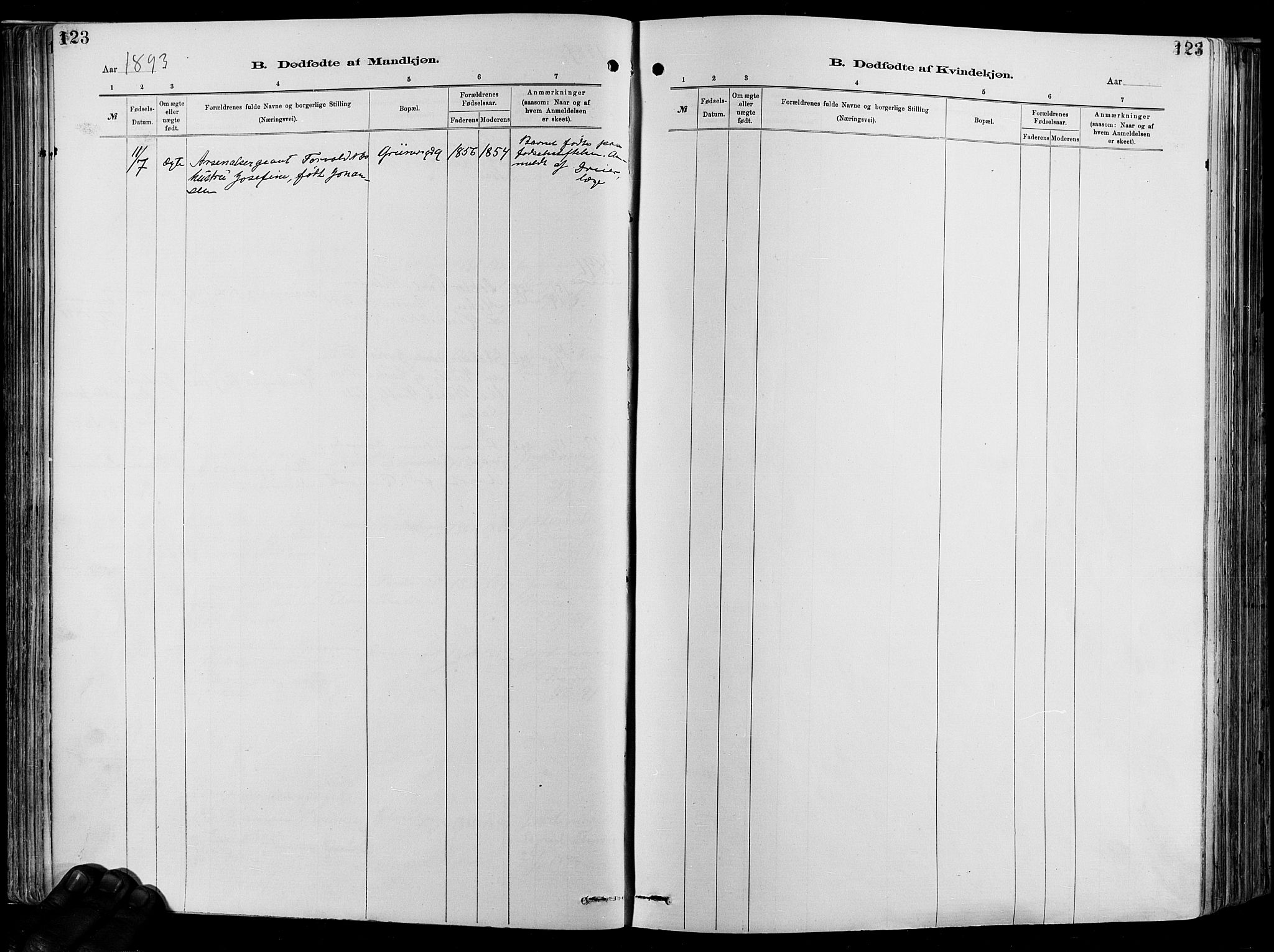 Garnisonsmenigheten Kirkebøker, SAO/A-10846/F/Fa/L0012: Parish register (official) no. 12, 1880-1893, p. 123
