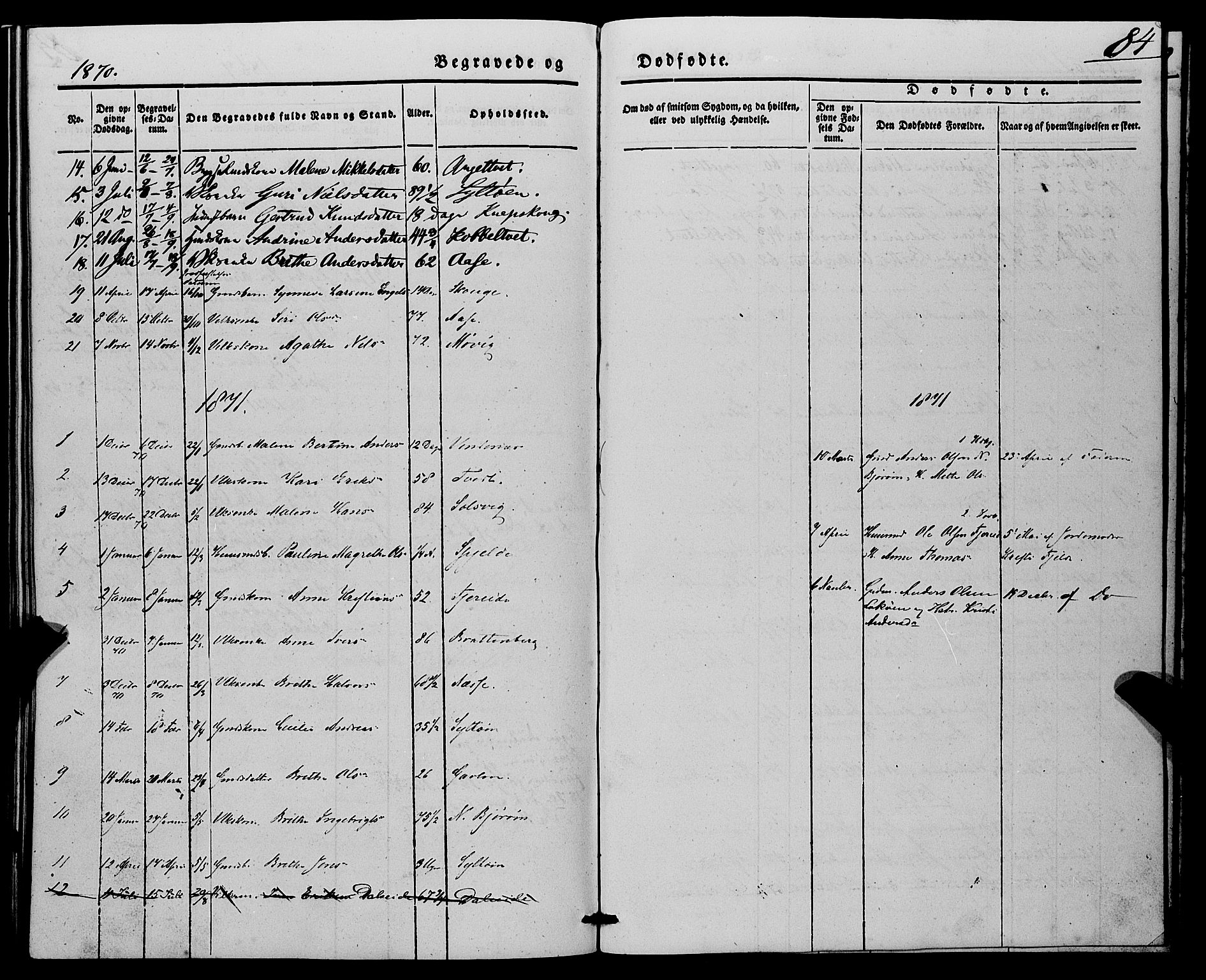 Fjell sokneprestembete, SAB/A-75301/H/Haa: Parish register (official) no. A 7, 1847-1877, p. 84